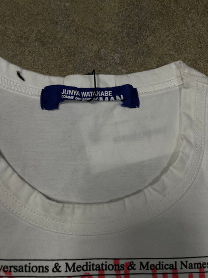 CDG Newspaper Tee White Red Used Large