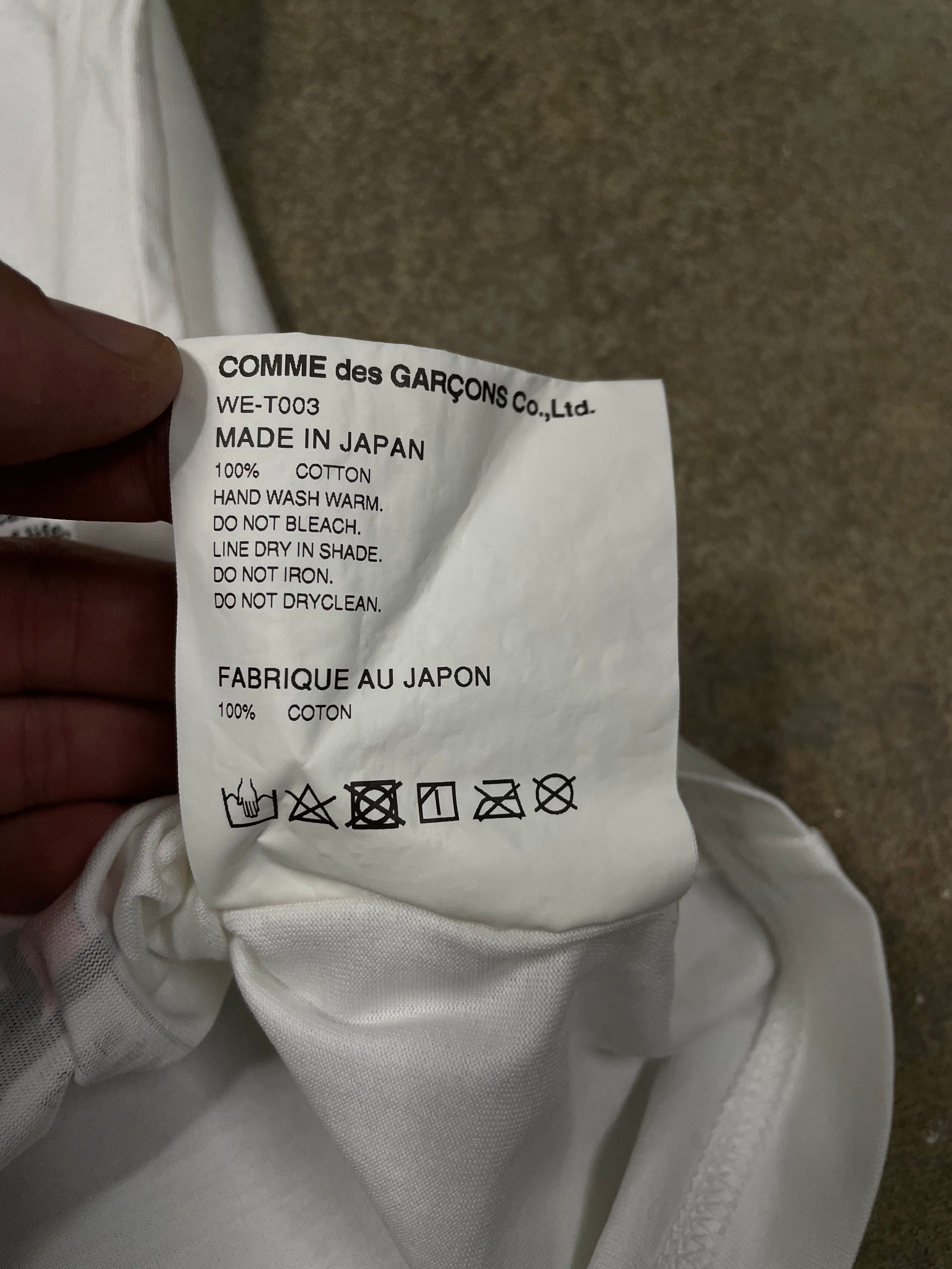 CDG Newspaper Tee White Red Used Large