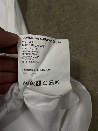 CDG Newspaper Tee White Red Used Large
