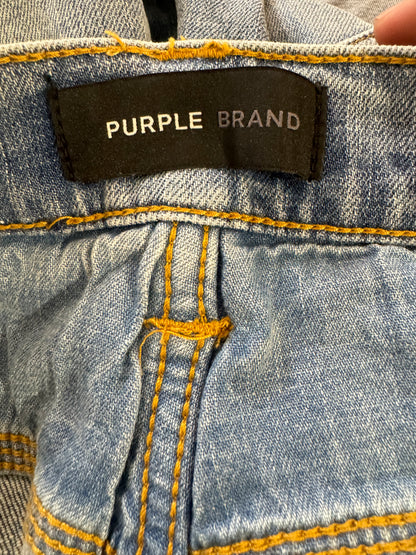 Purple Jeans Light Wash Distressed New With Tags 32