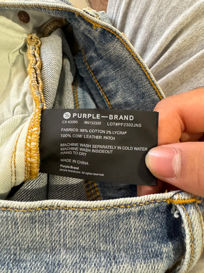Purple Jeans Light Wash Distressed New With Tags 32