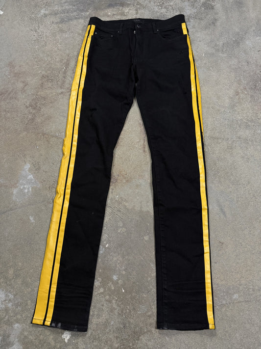 Amiri Jeans Black Yellow Stripe Used 32