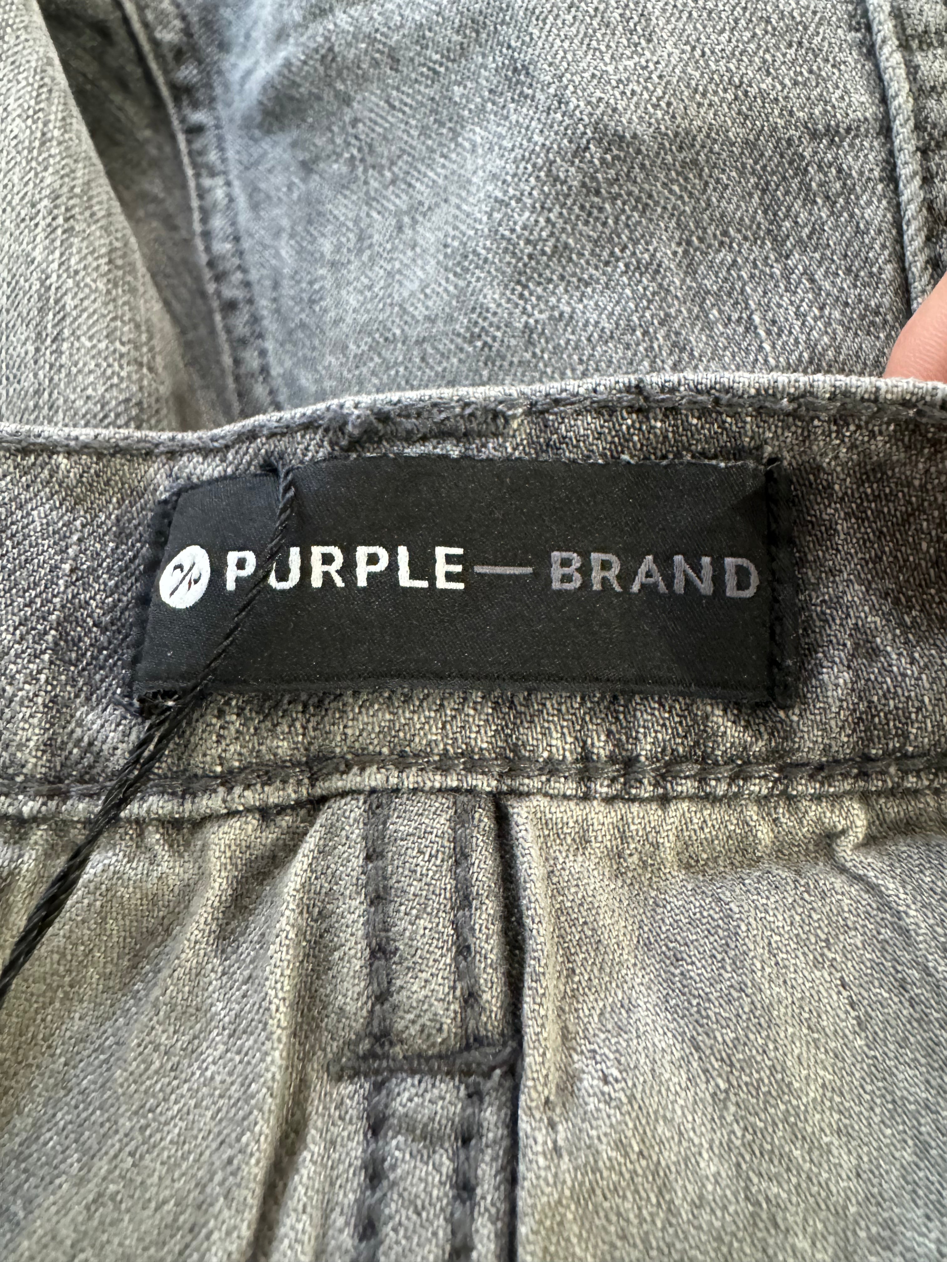 Purple Jeans Grey Ripped Used 36