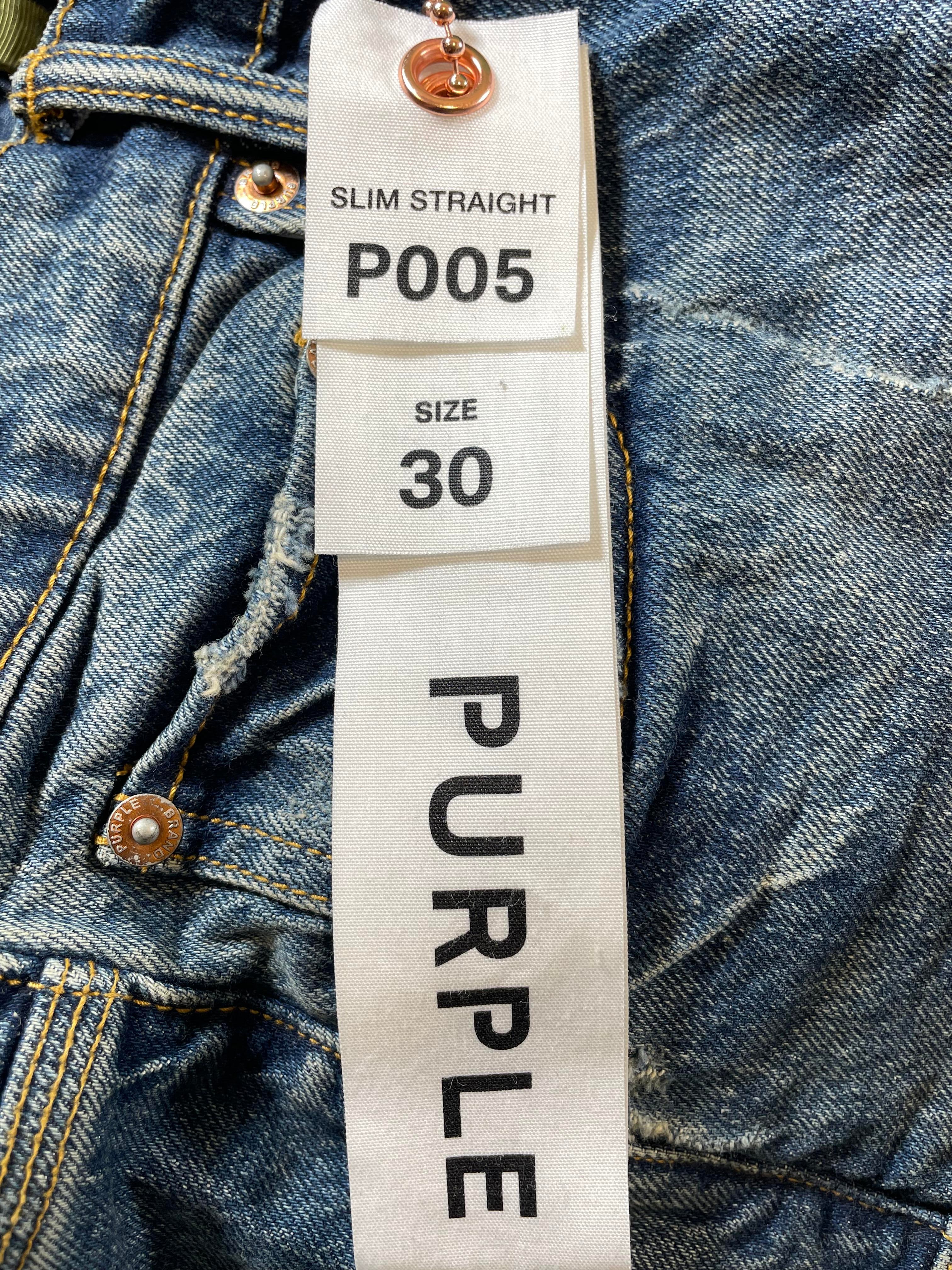 Purple Brand Dark Wash Knee Ripped Jeans