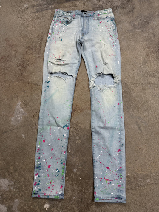 Amiri Thrasher Lightwash Paint Splatter Jeans Used 31