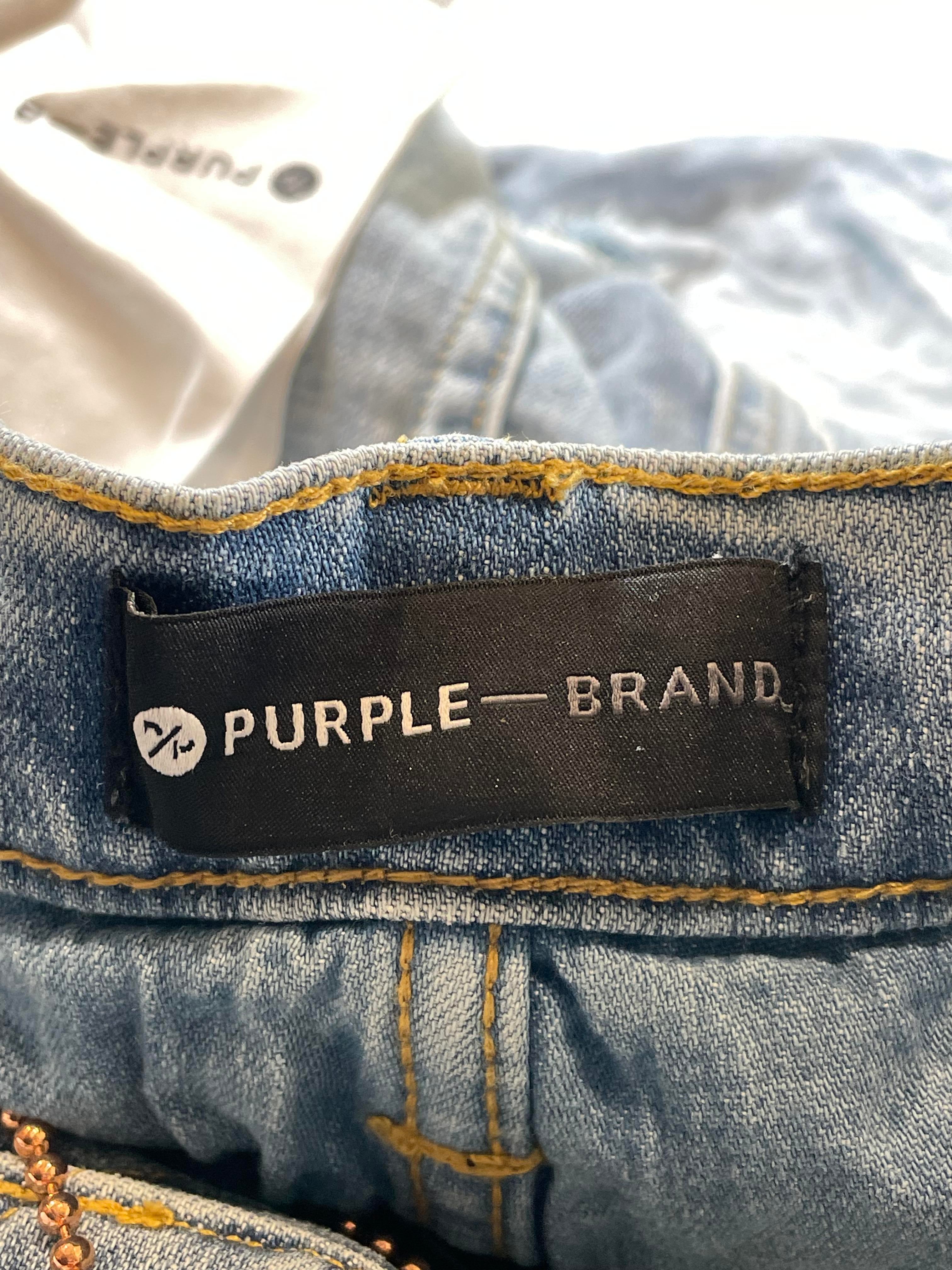Purple Brand Light Wash Knee Rip Jeans