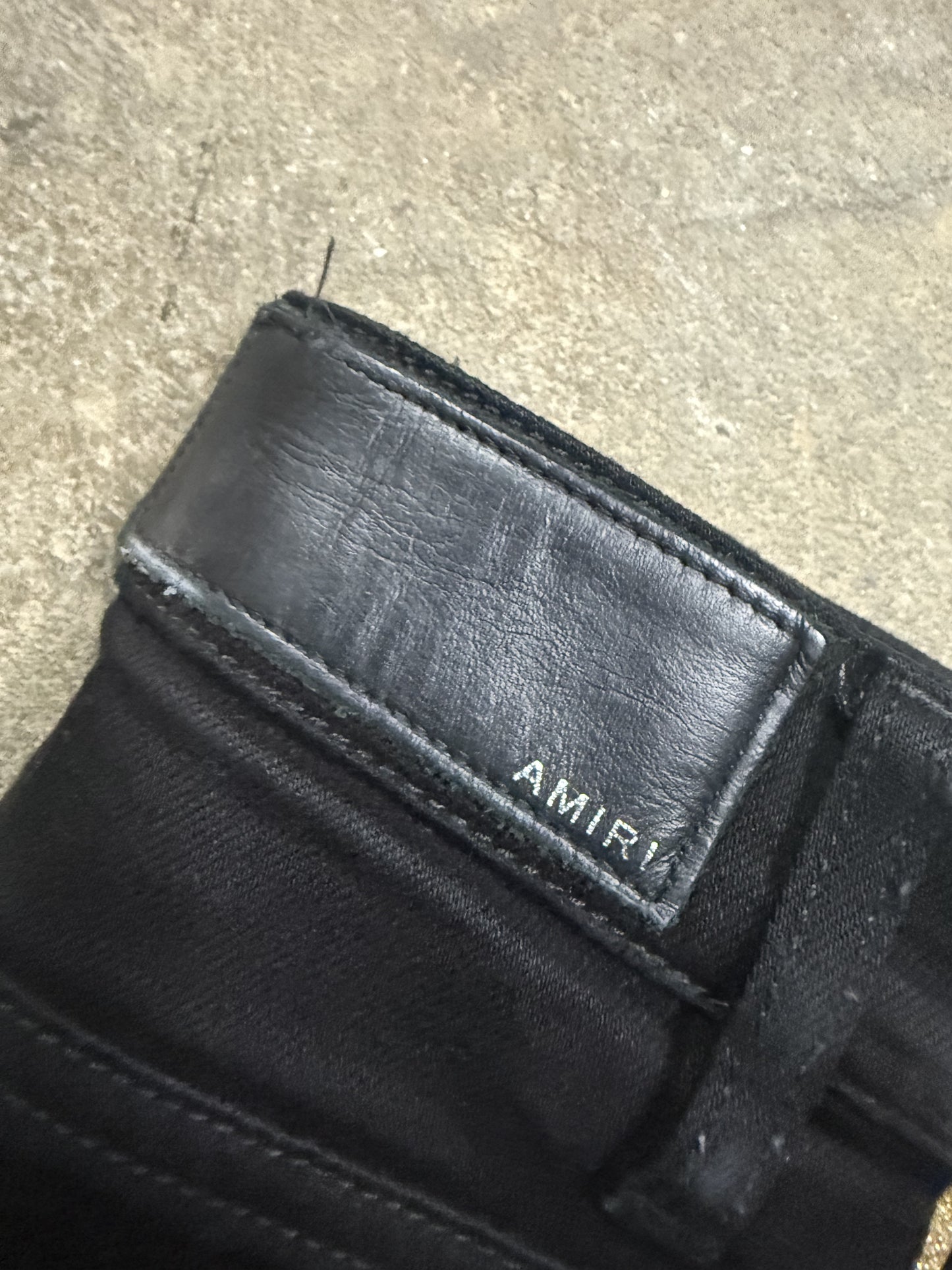 Amiri Jeans Black Gold Glitter Stripe Used 32