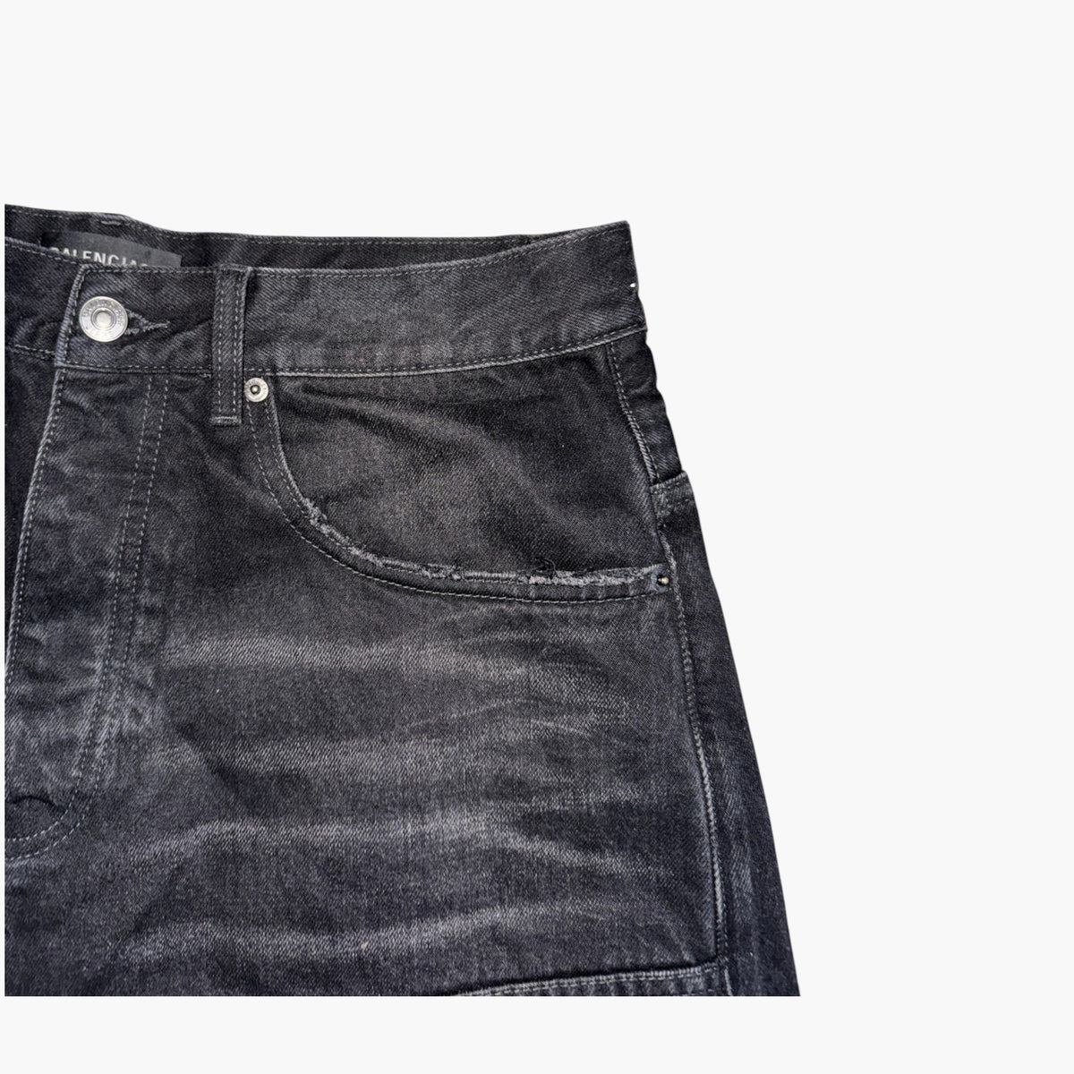 Balenciaga George V Baggy Black Jeans