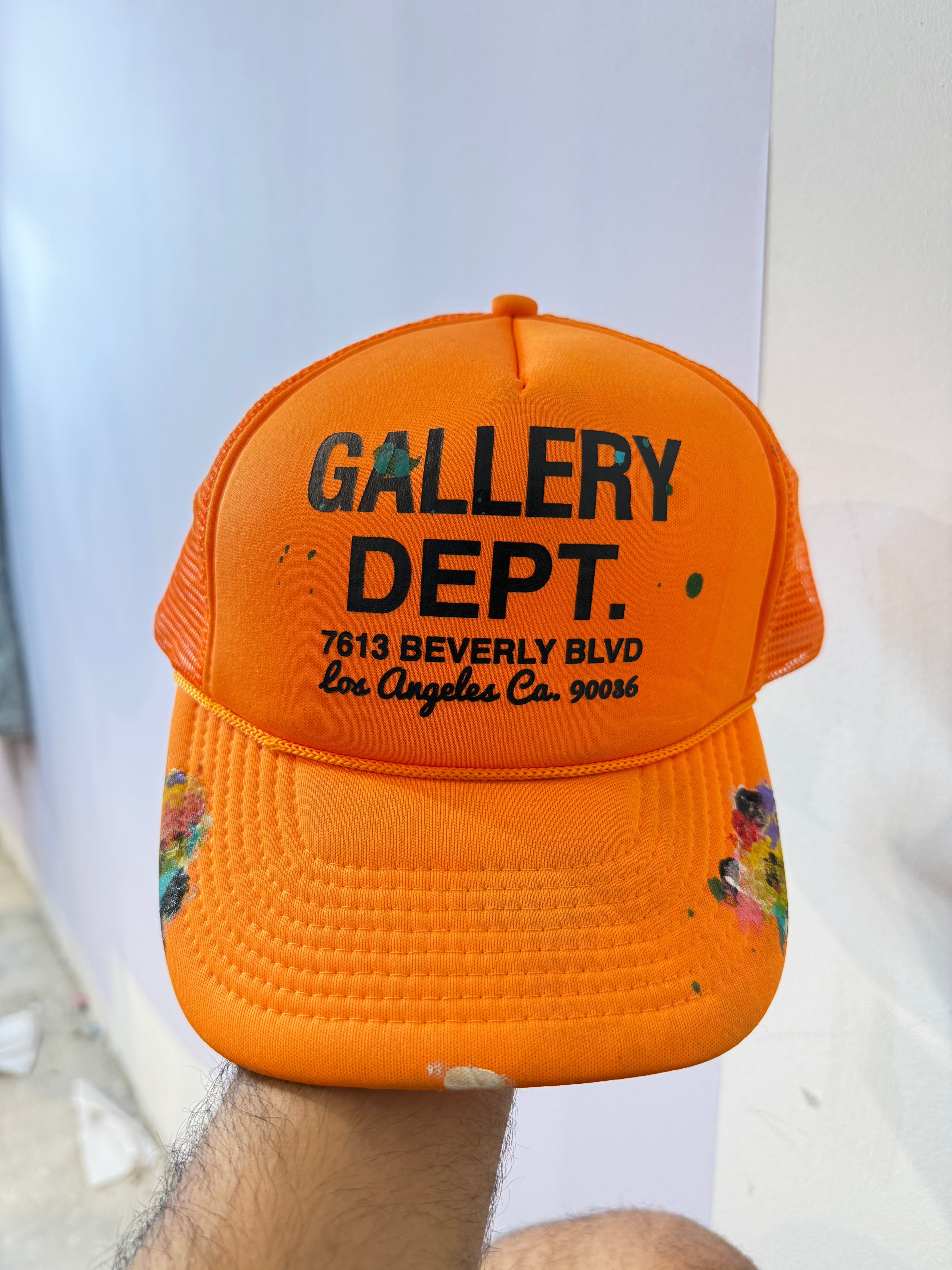 Gallery Dept. Paint Splatter Orange Trucker Hat