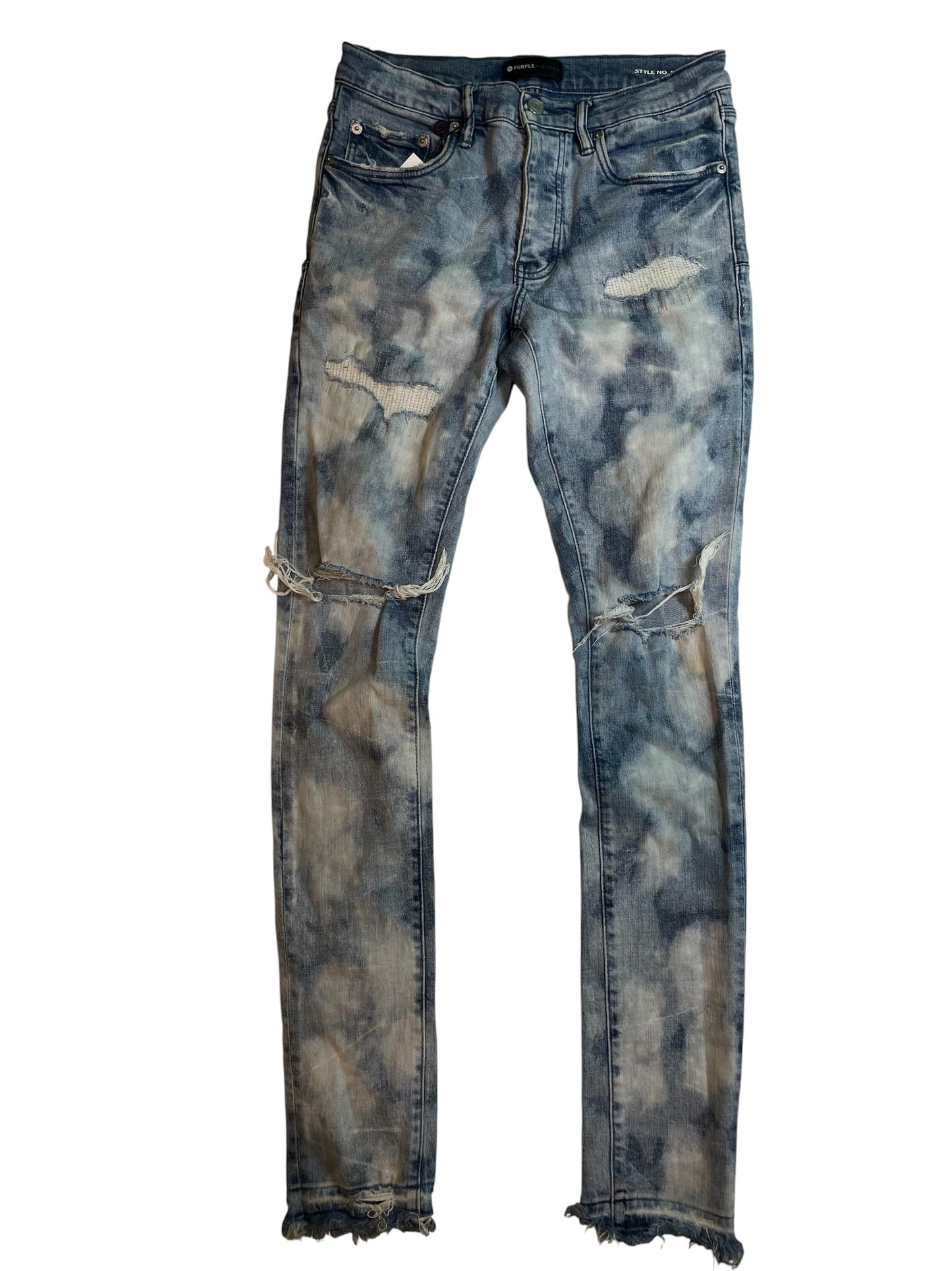 Purple Brand Light Wash Tie Dye Jeans