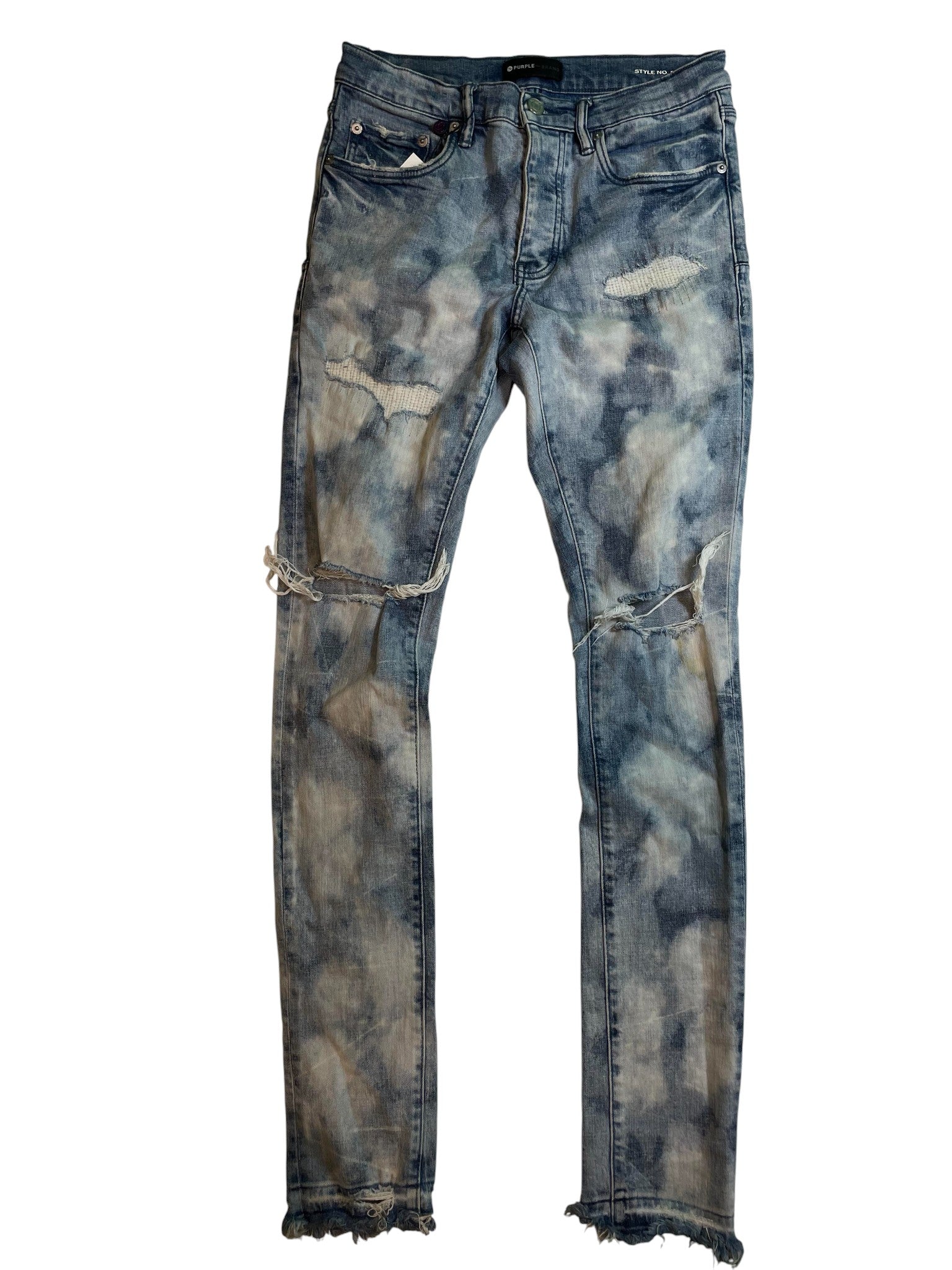 Purple Brand Light Wash Tie Dye Jeans