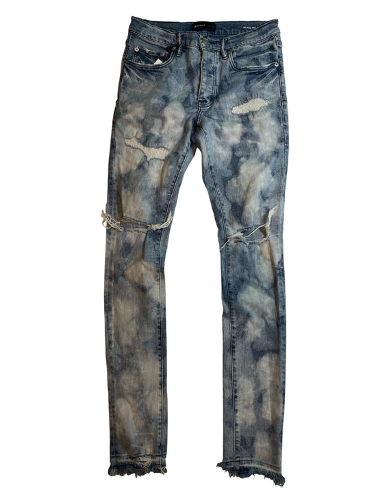 Purple Brand Light Wash Tie Dye Jeans