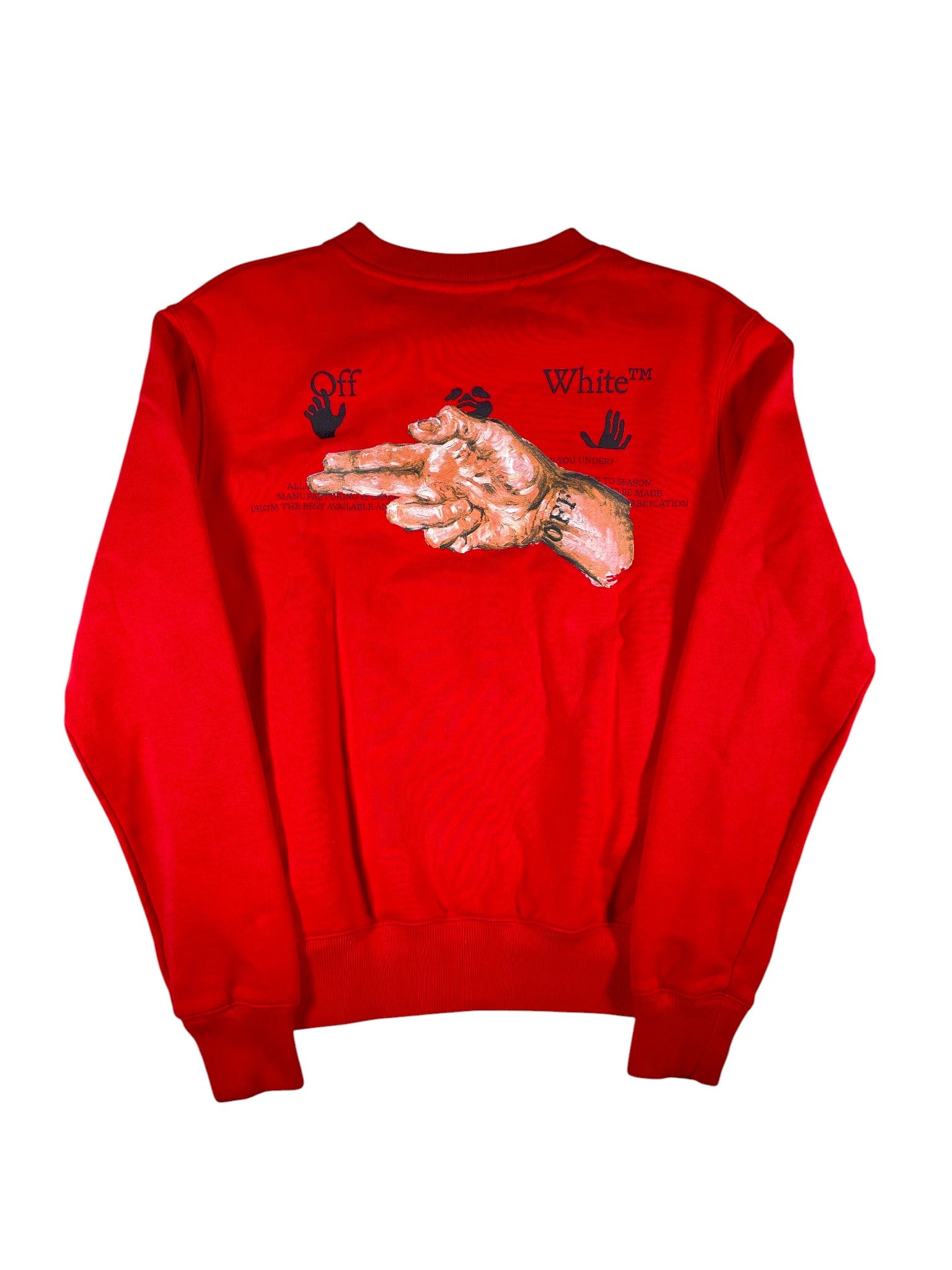 Off-White 'Hand Of God' Red Crewneck