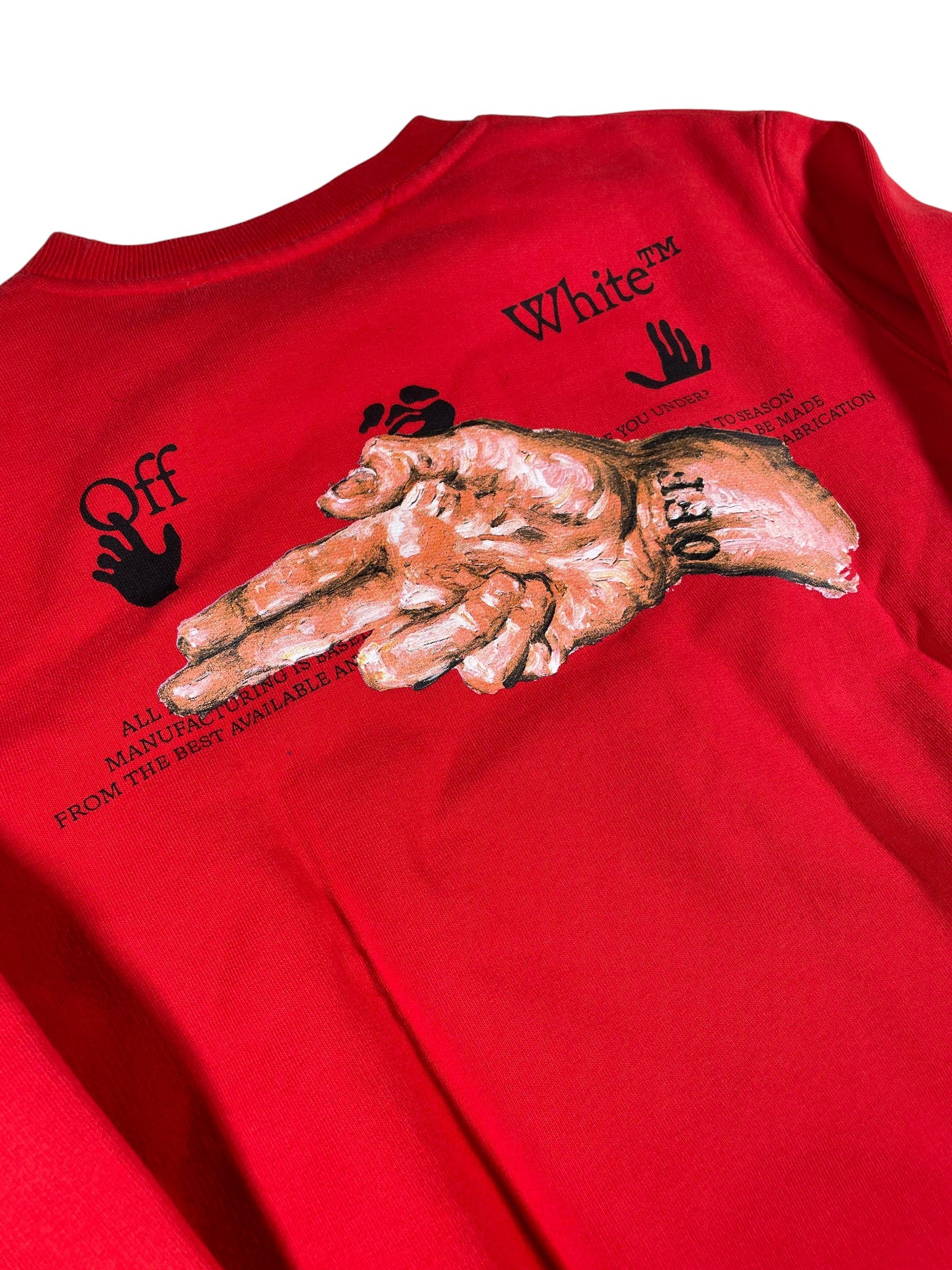 Off-White 'Hand Of God' Red Crewneck