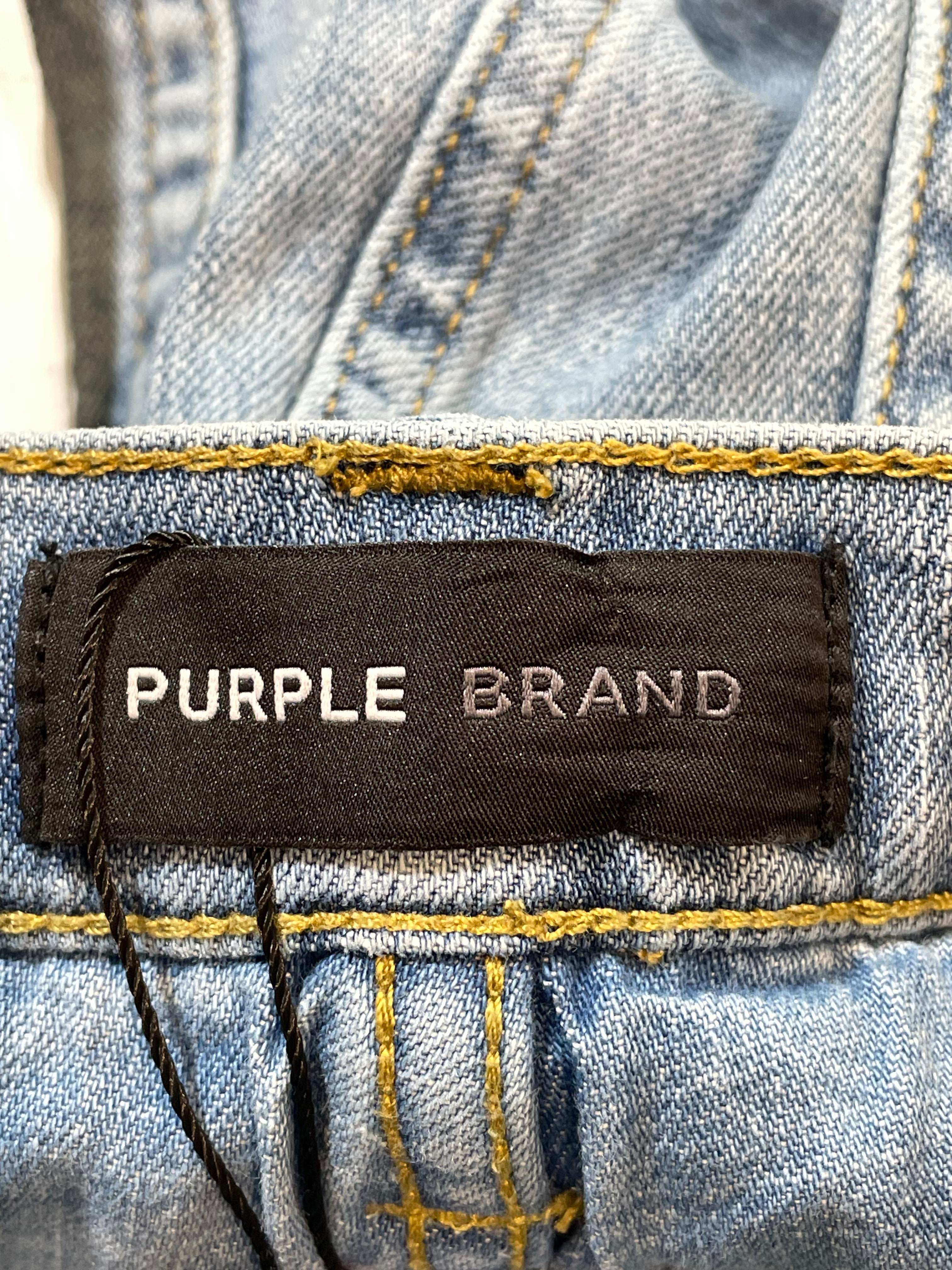 Purple Brand Light Wash Knee Ripped Jeans