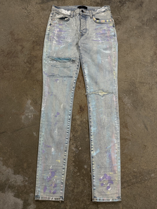 Amiri Jeans Light Wash Easter Thrasher Used 30