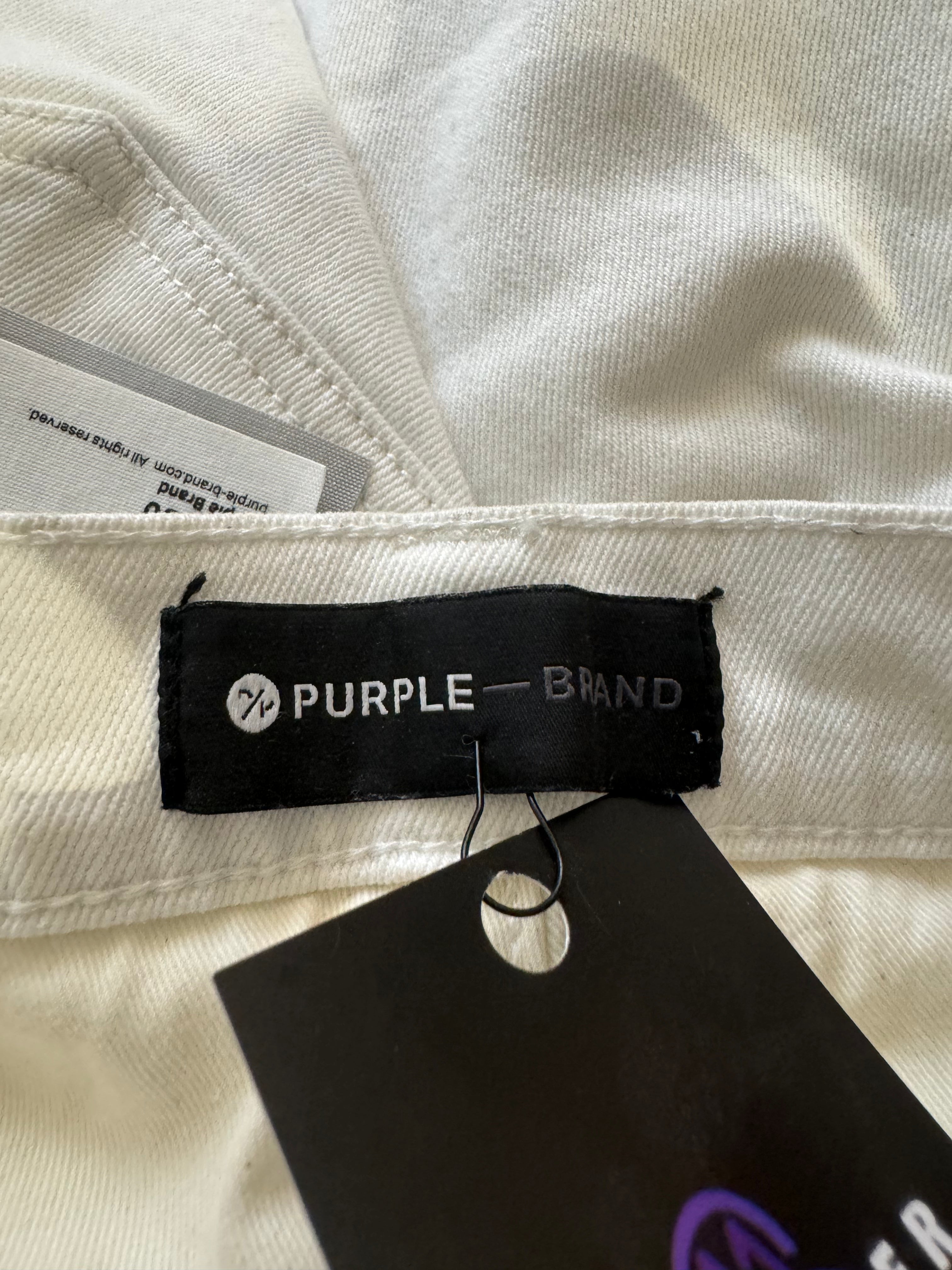 Purple Jeans White Plain Used 36
