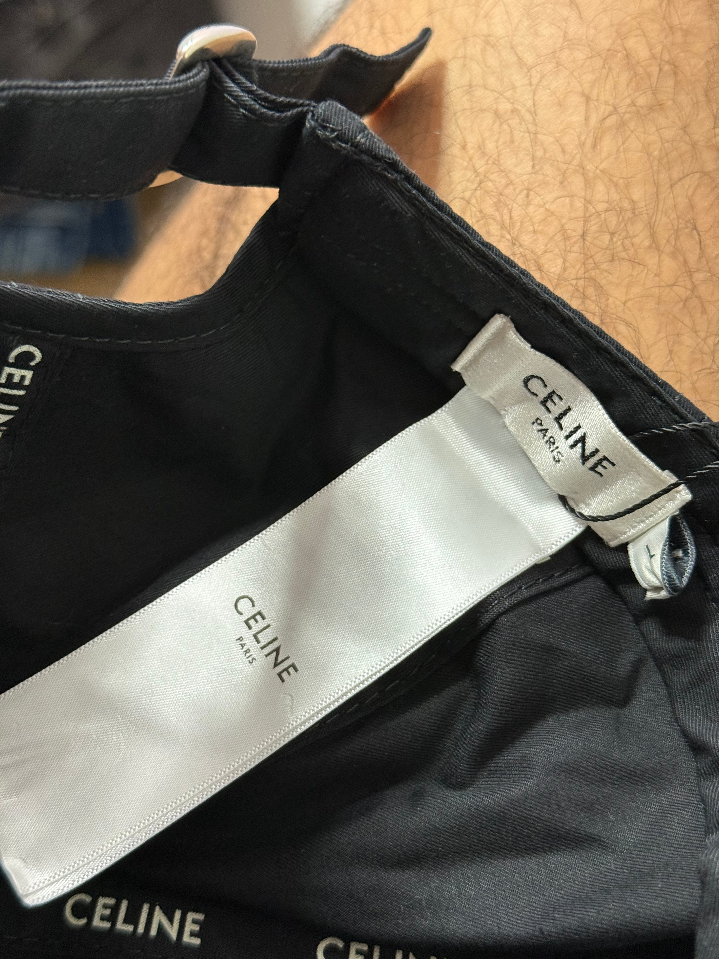 Celine C Logo Black Cream Trucker Hat