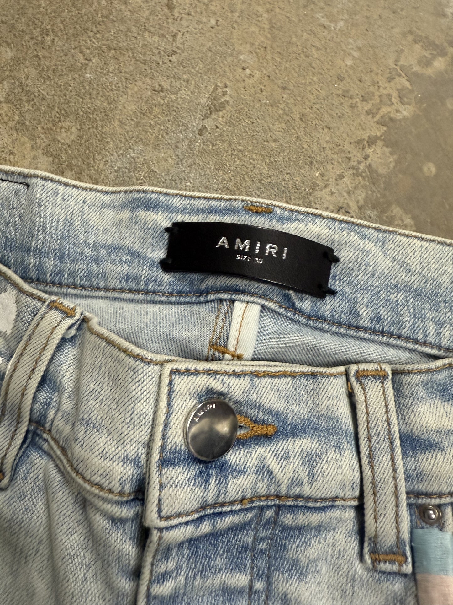 Amiri Jeans Light Wash Easter Thrasher Used 30