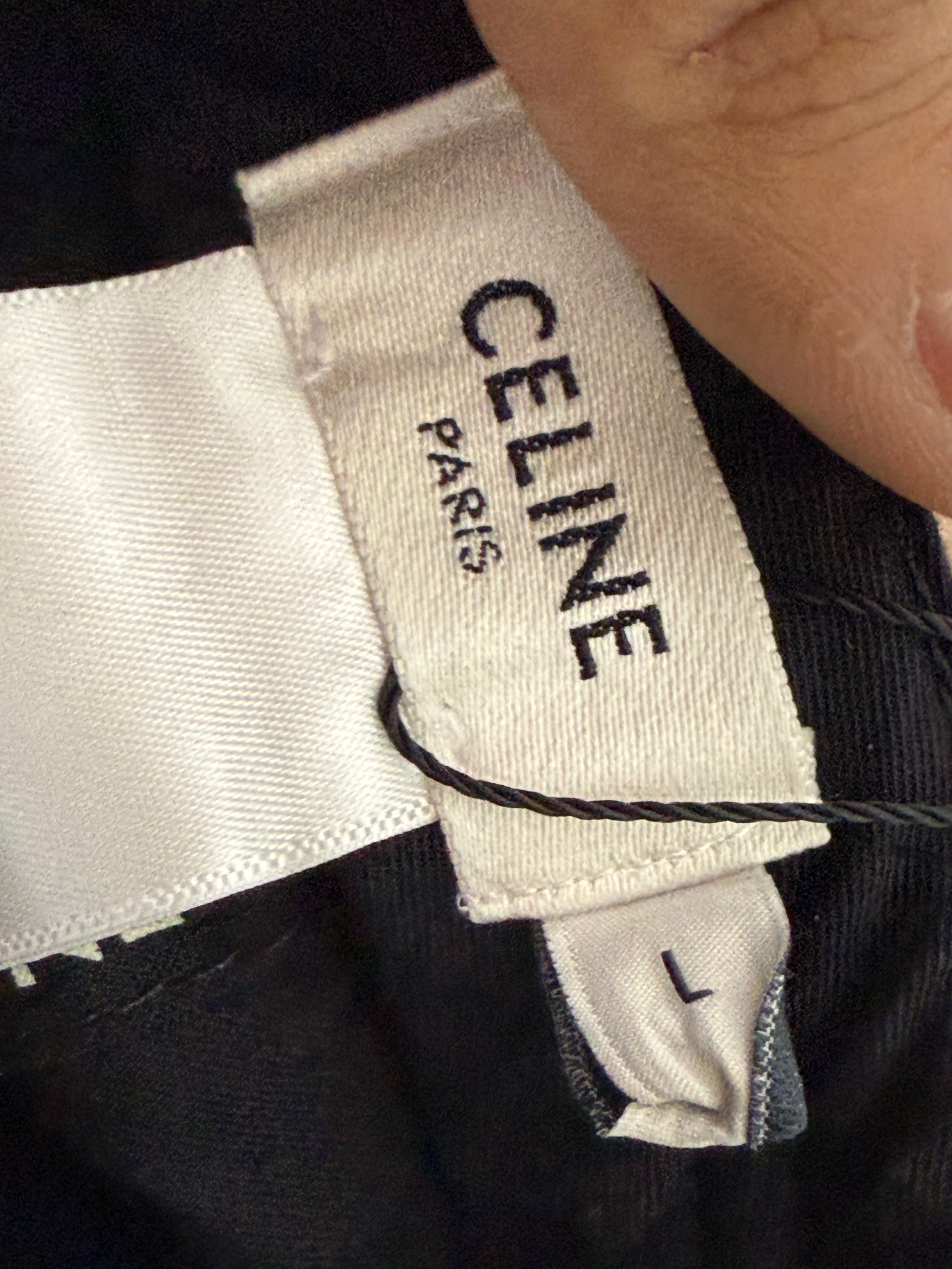 Celine C Logo Black Cream Trucker Hat