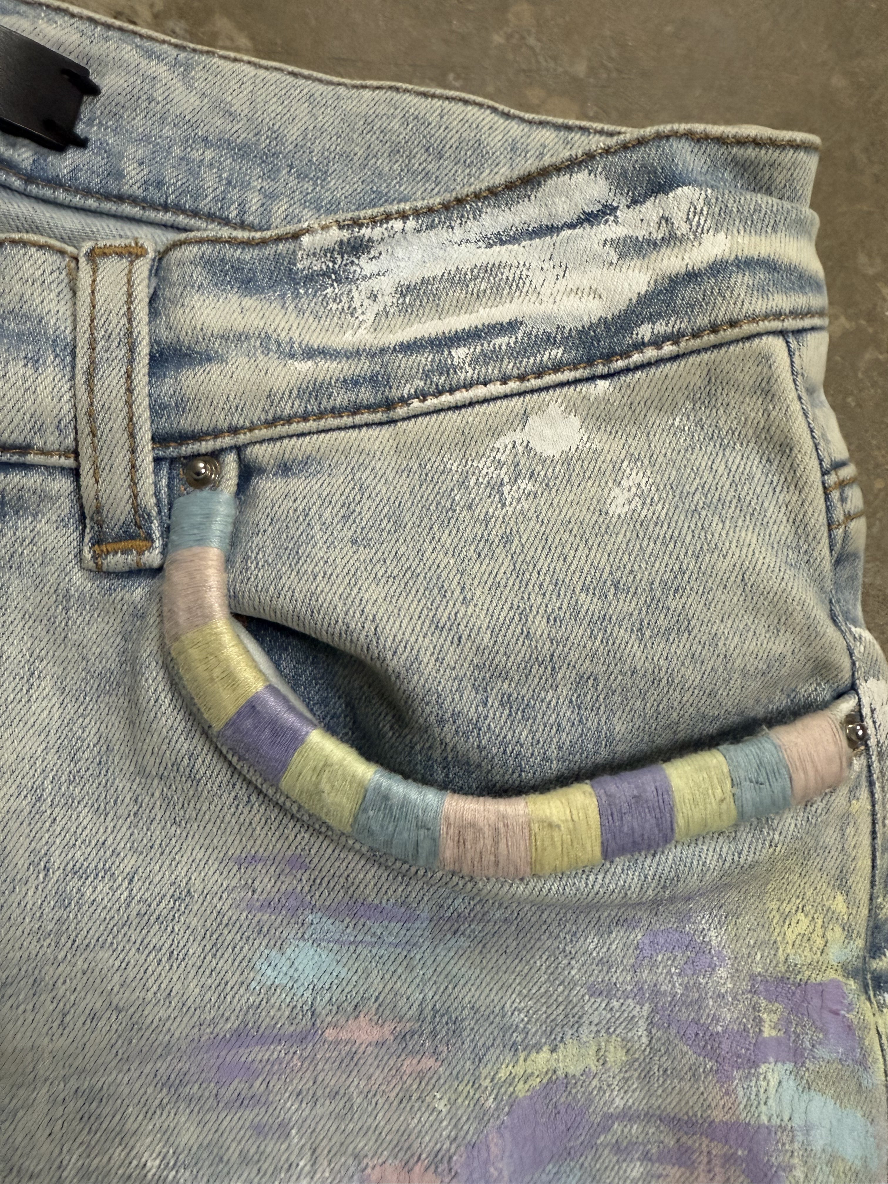 Amiri 'Easter Thrasher' Light Wash Jeans