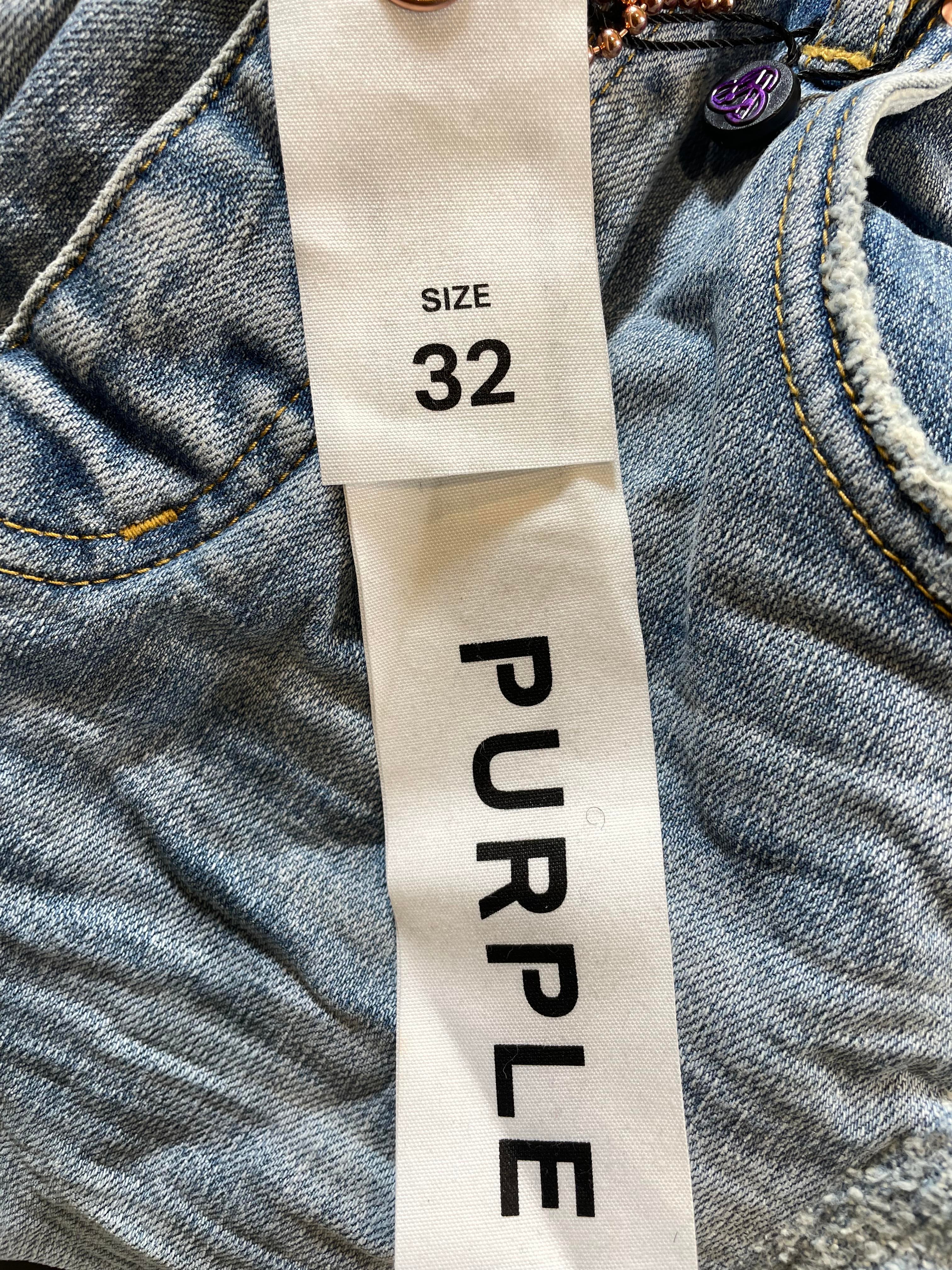 Purple Brand Light Wash Knee Rip Jeans