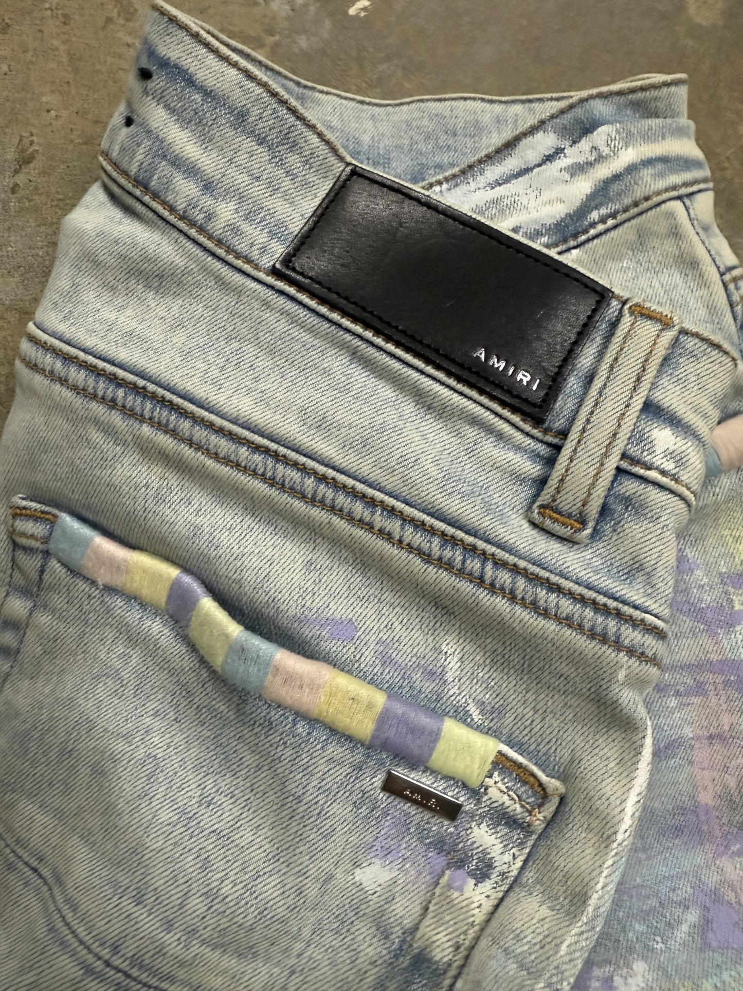 Amiri Jeans Light Wash Easter Thrasher Used 30