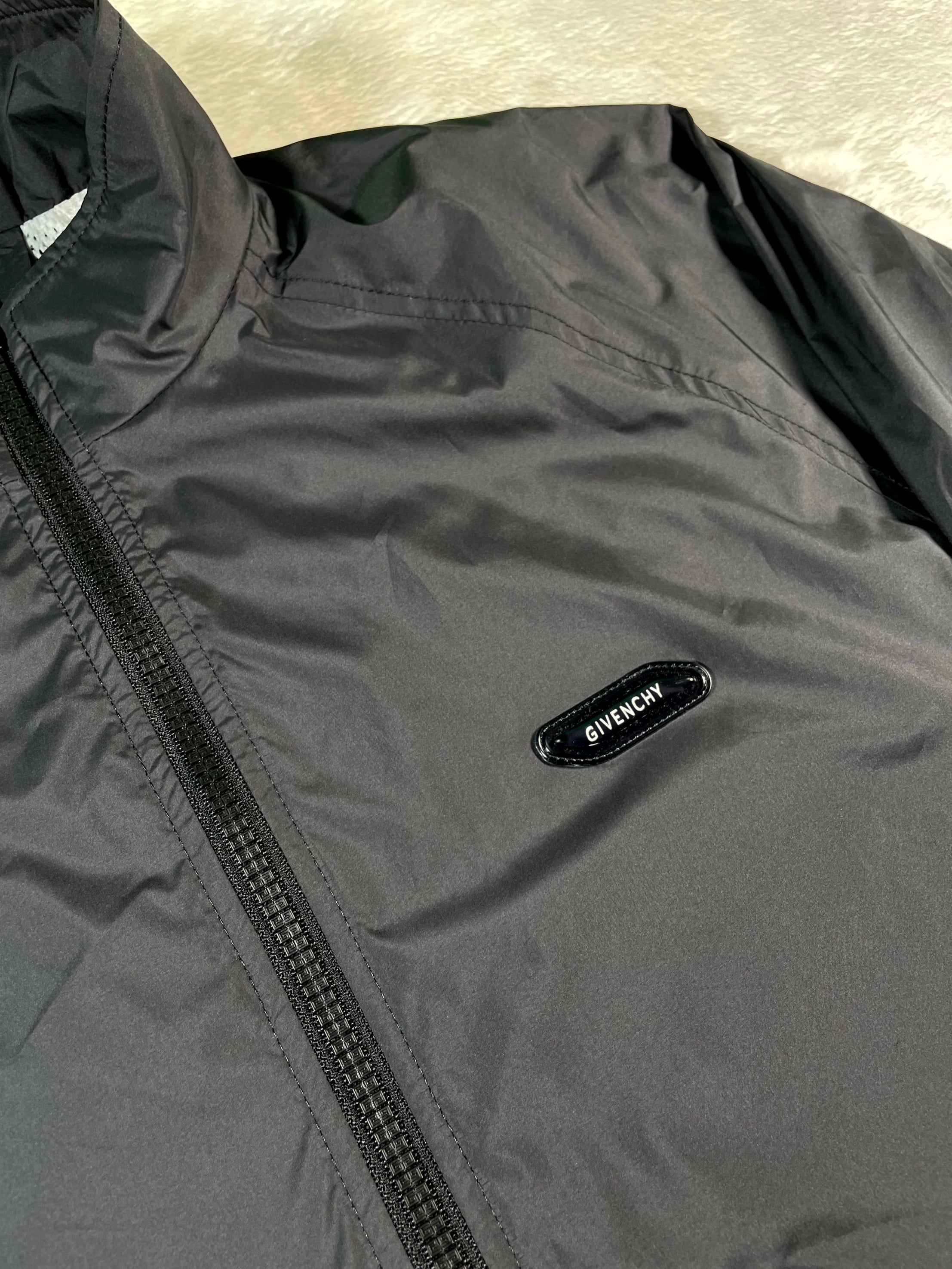 Givenchy Nylon Windbreaker Small Logo Black Track Jacket