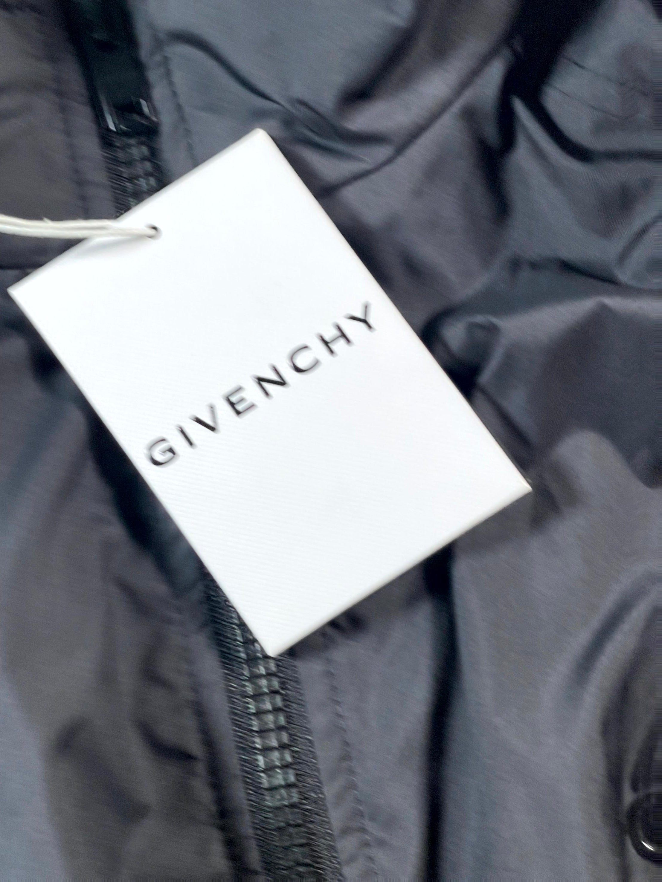 Givenchy Nylon Windbreaker Small Logo Black Track Jacket