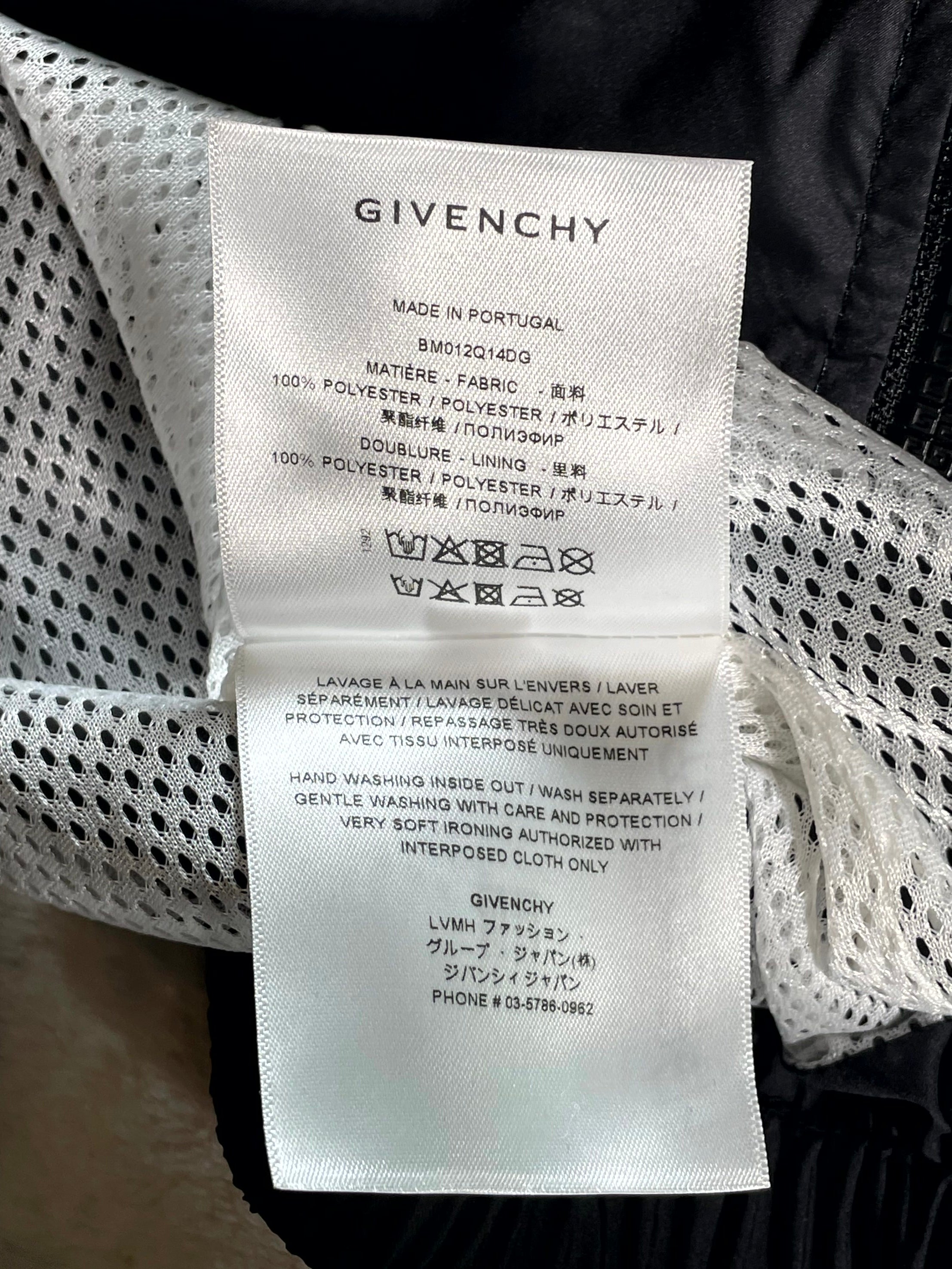Givenchy Nylon Windbreaker Small Logo Black Track Jacket