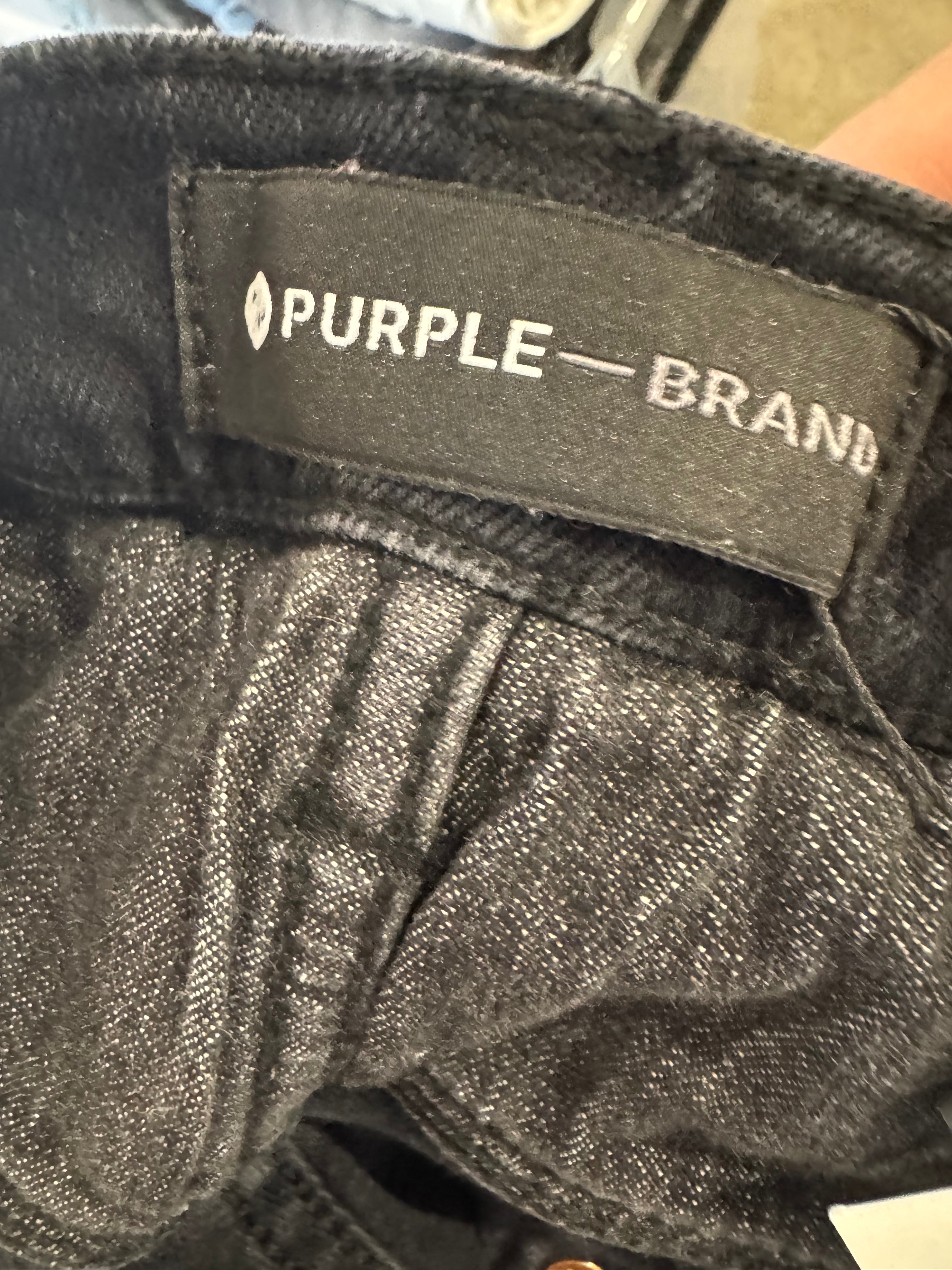 Purple Jeans Black Ripped Used 33