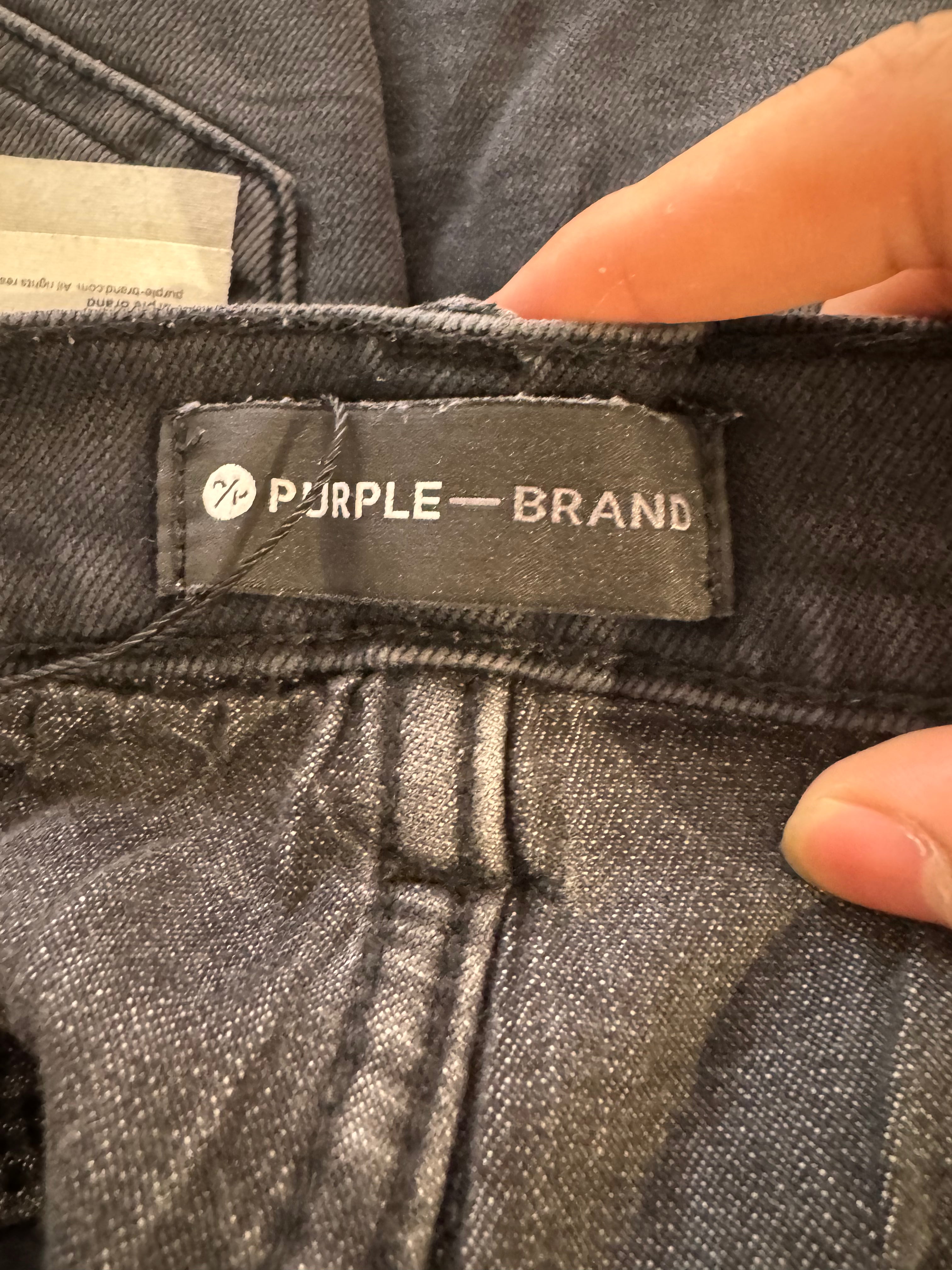 Purple Jeans Black Ripped Used 38