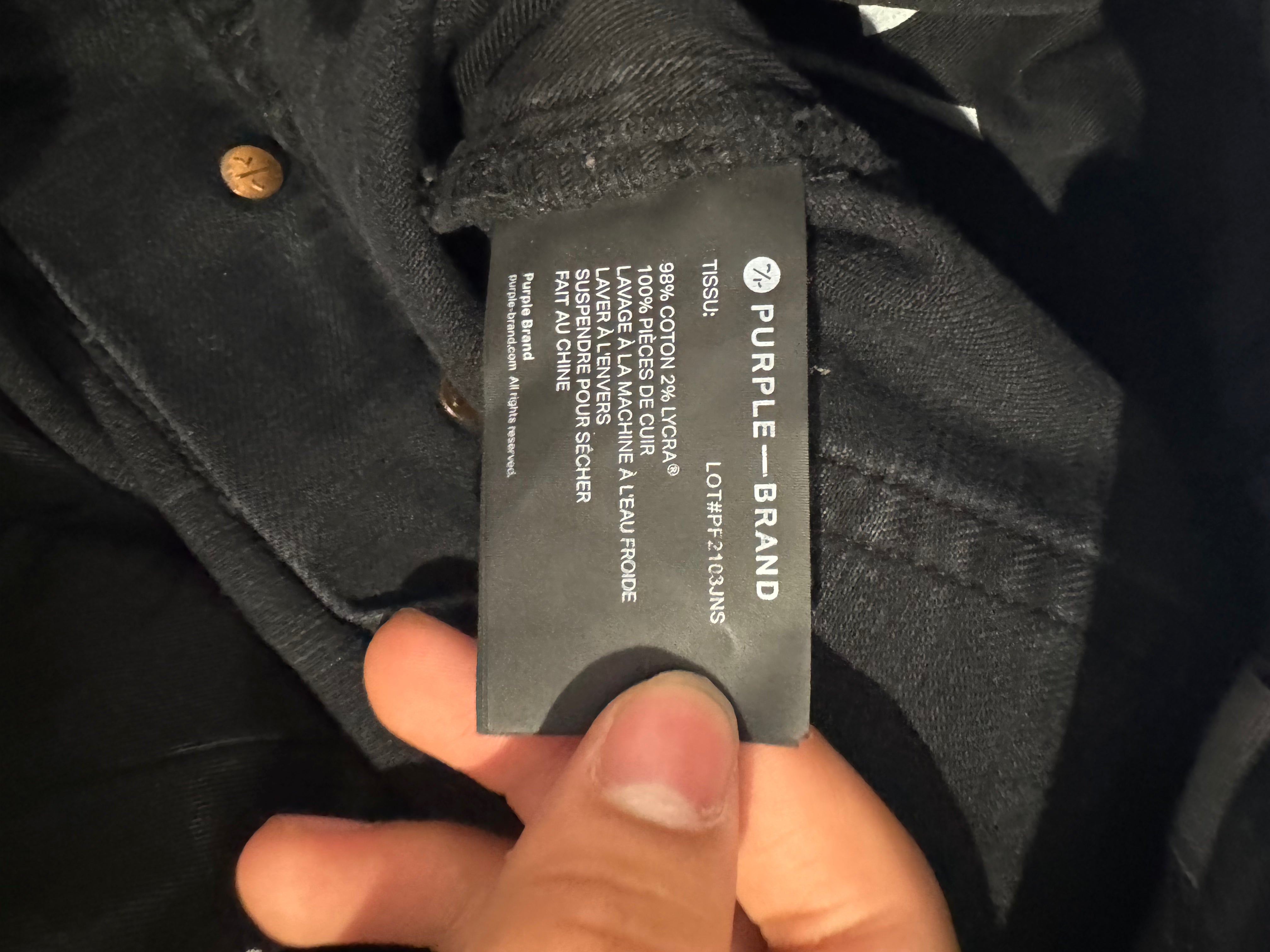 Purple Jeans Black Ripped Used 38