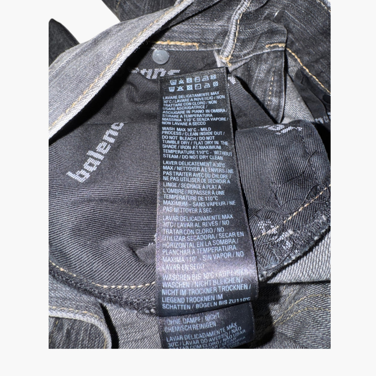 Balenciaga Relief Stitching Black Jeans