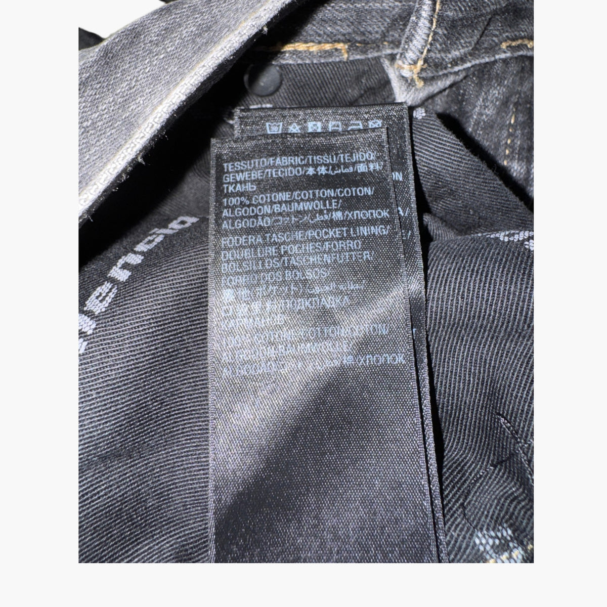 Balenciaga Relief Stitching Black Jeans