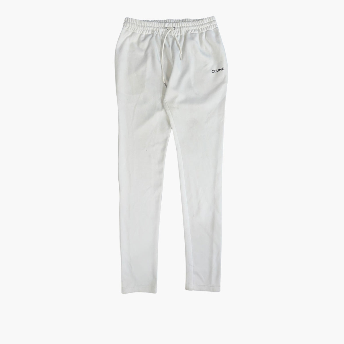 Celine White Smal Logo Track Sweatpants