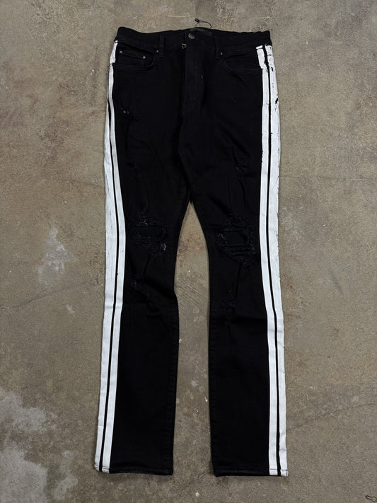 Amiri Jeans Black White Stripe Used 34