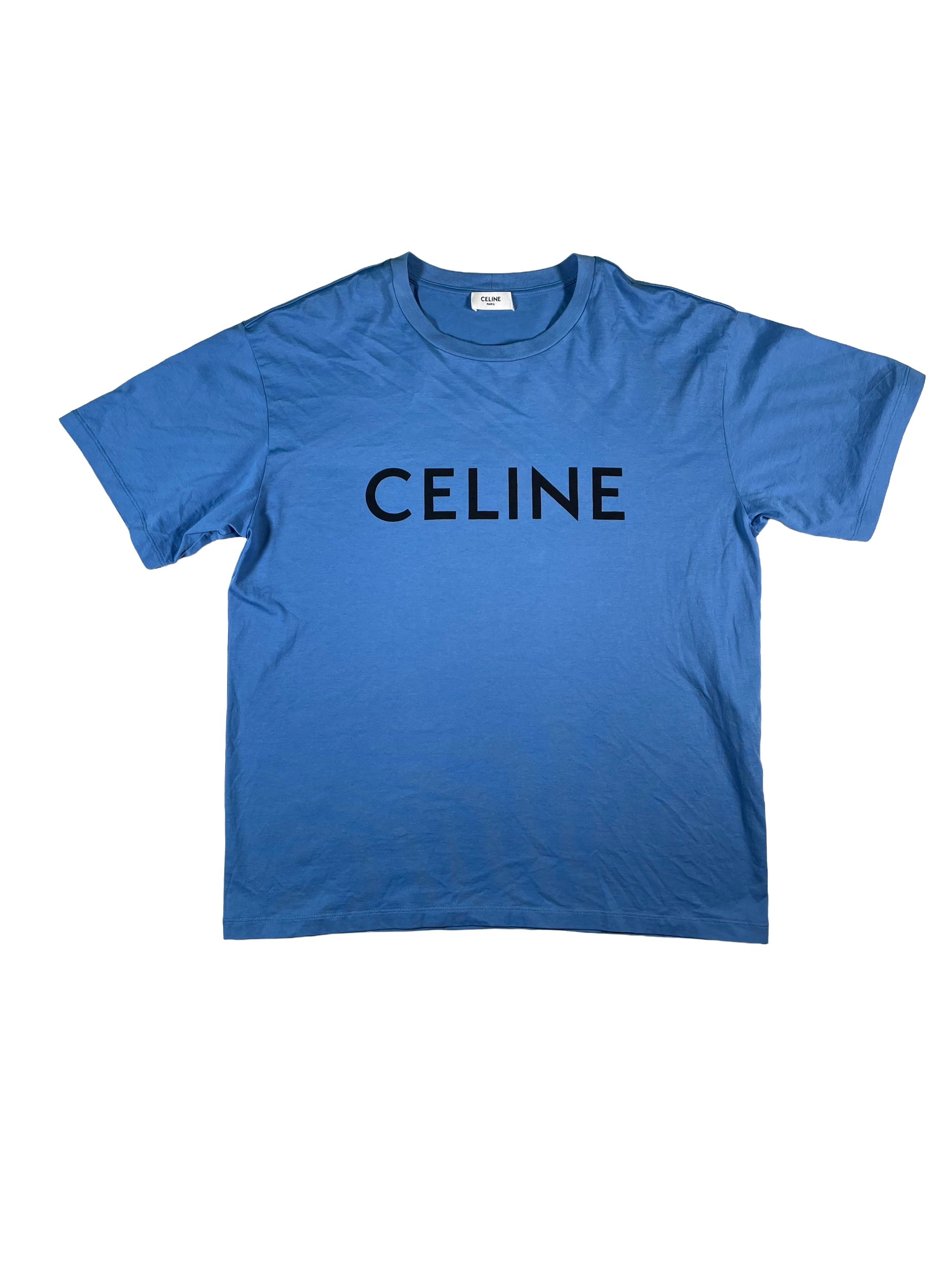 Celine Spellout  Blue & Black Tee