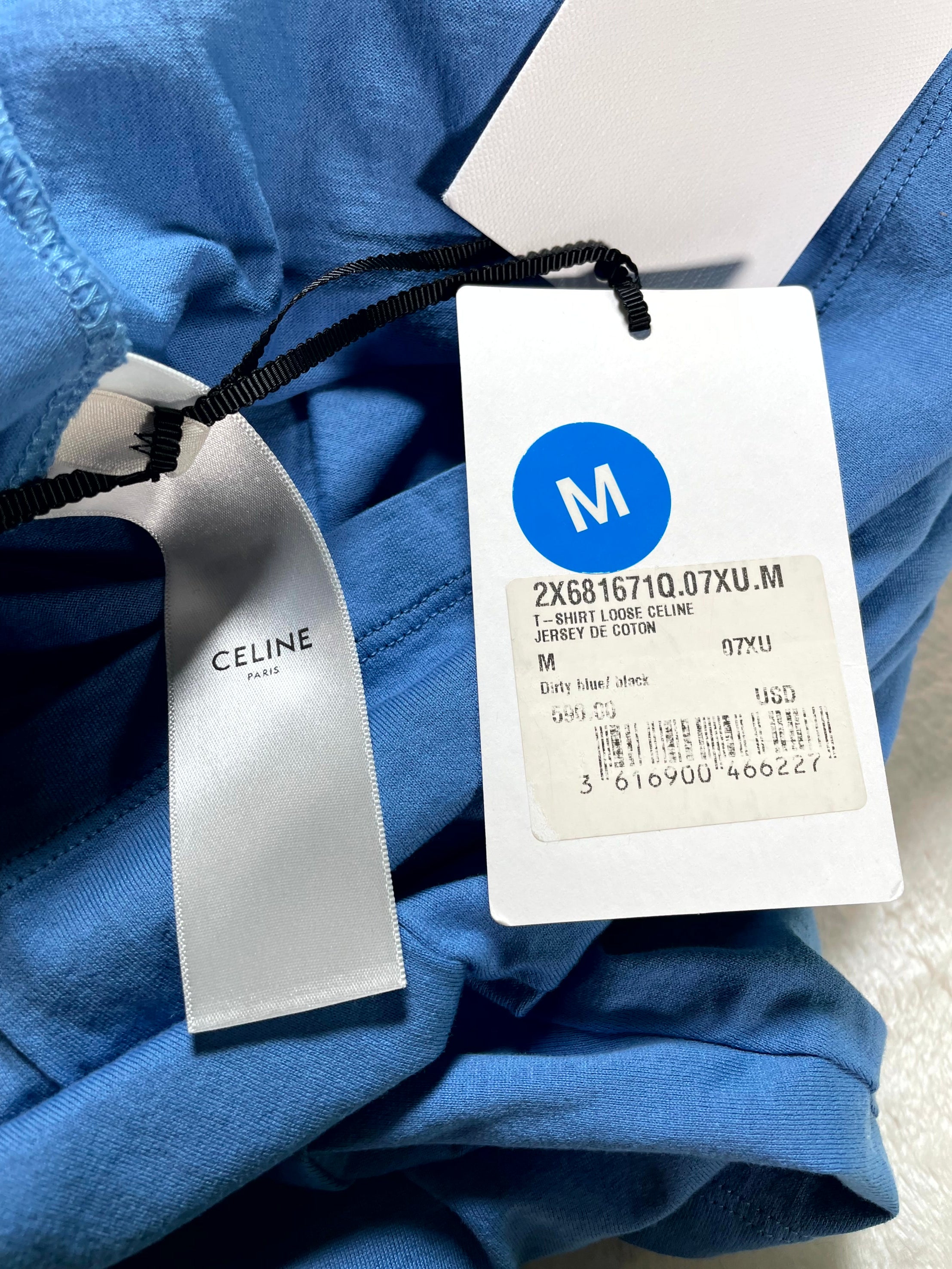 Celine Spellout  Blue & Black Tee