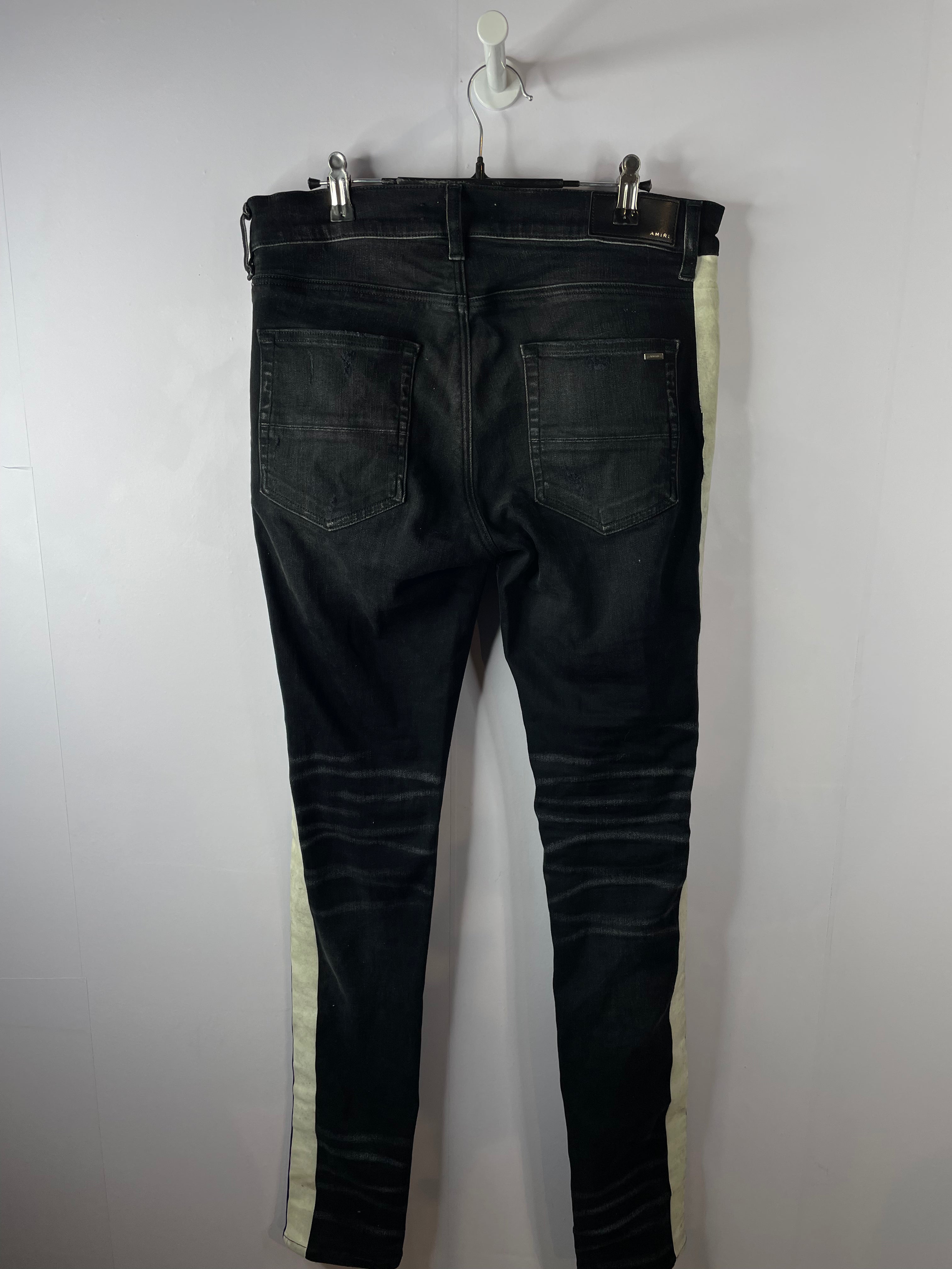 Amiri Black White Stripe Jeans