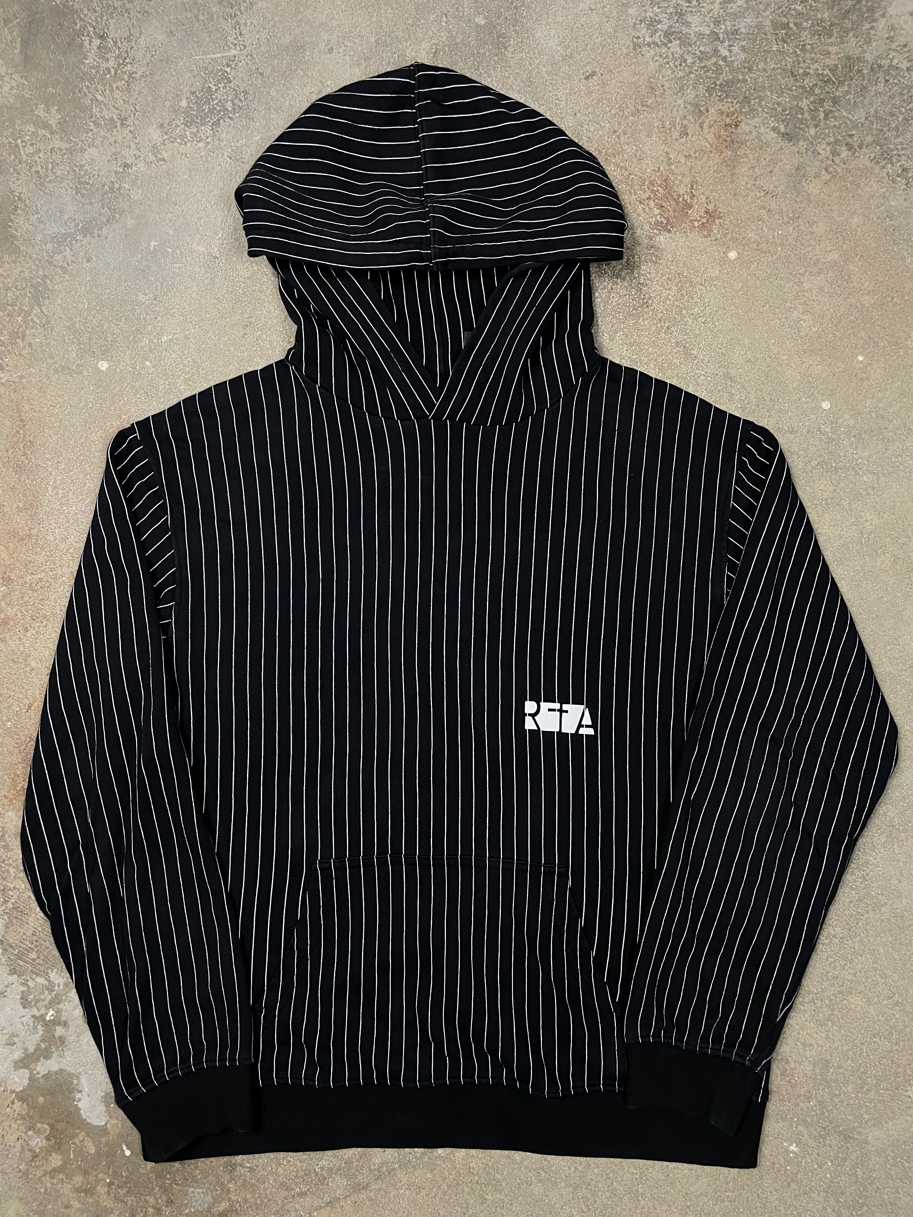 RTA Hoodie Black White Stripe Medium Used
