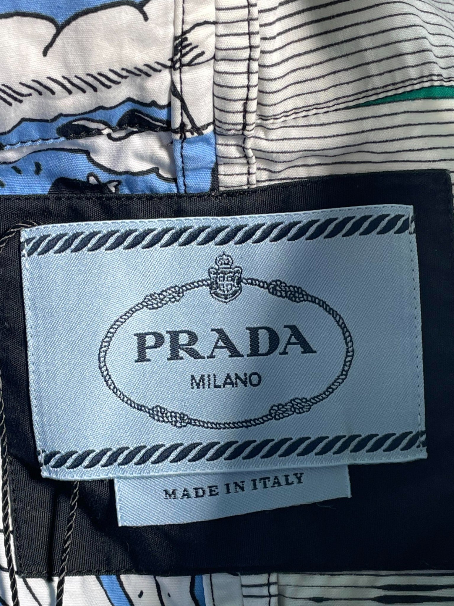 Prada Split Blue & Green Button Up
