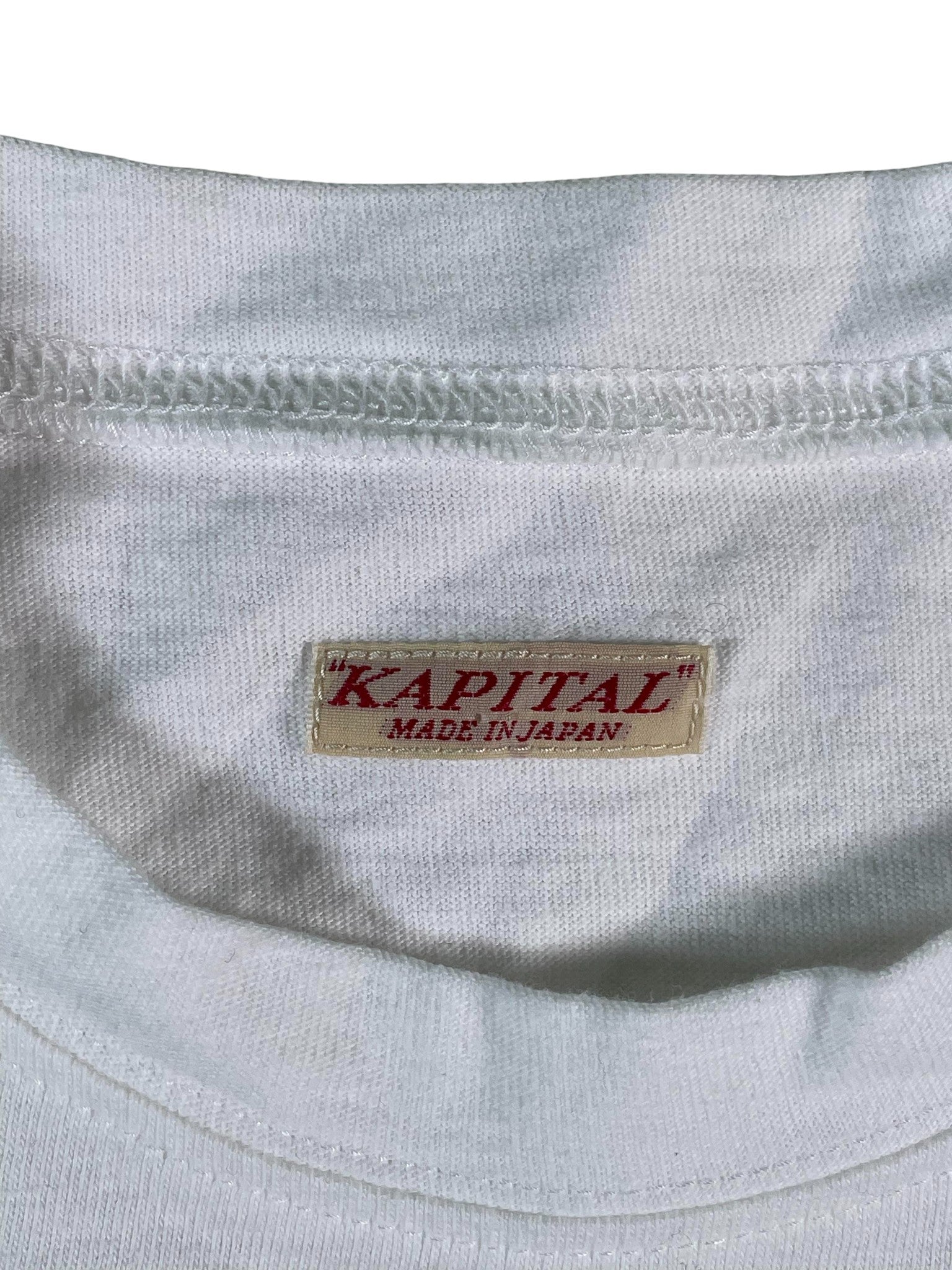 Kapital Jersey Crew Tee with Canoe Print Purple T-Shirt