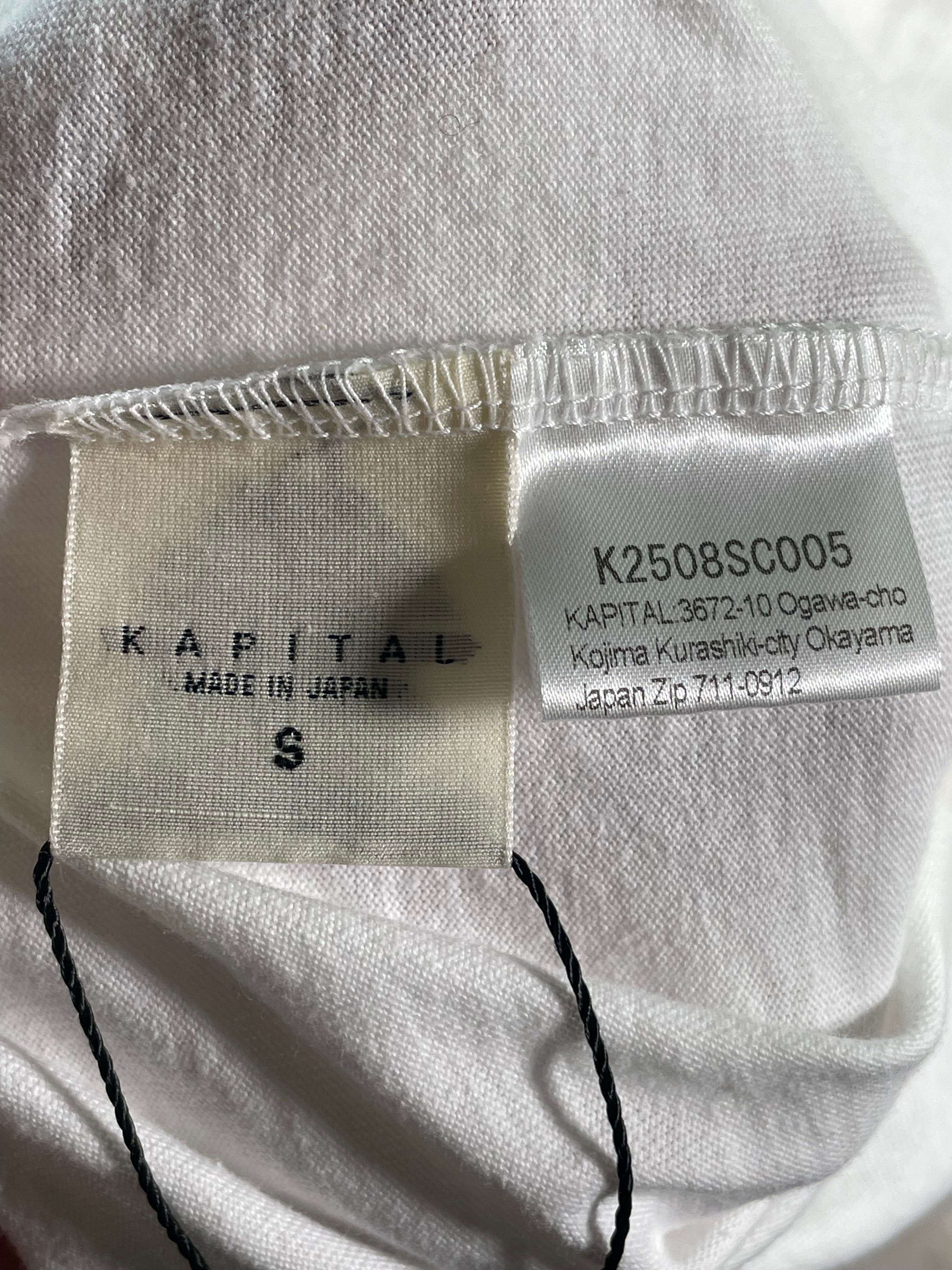 Kapital Jersey Crew Tee with Canoe Print Purple T-Shirt