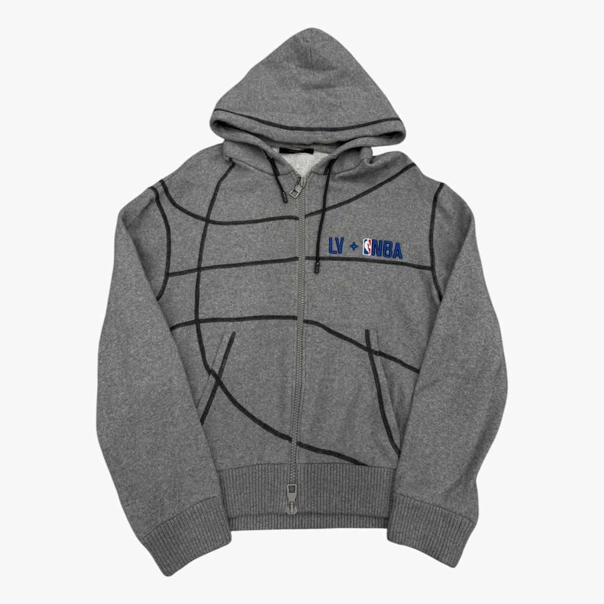 Louis Vuitton x NBA Basketball Grey Zip Up Hoodie