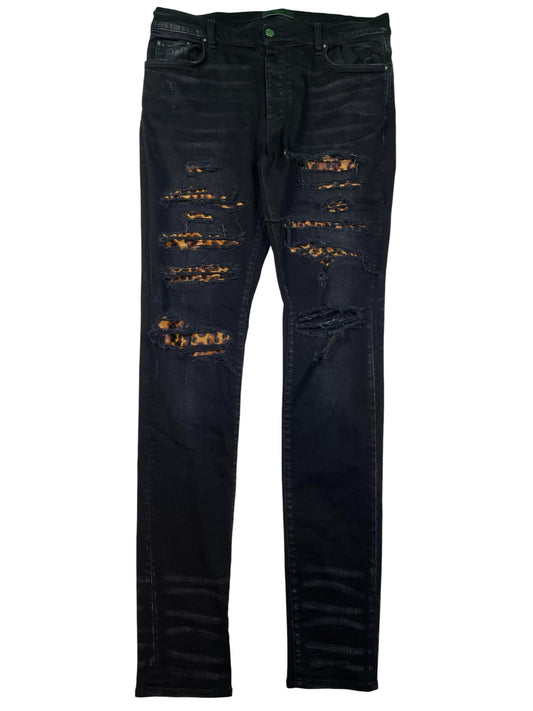 Amiri Thrasher Cheetah Black Jeans