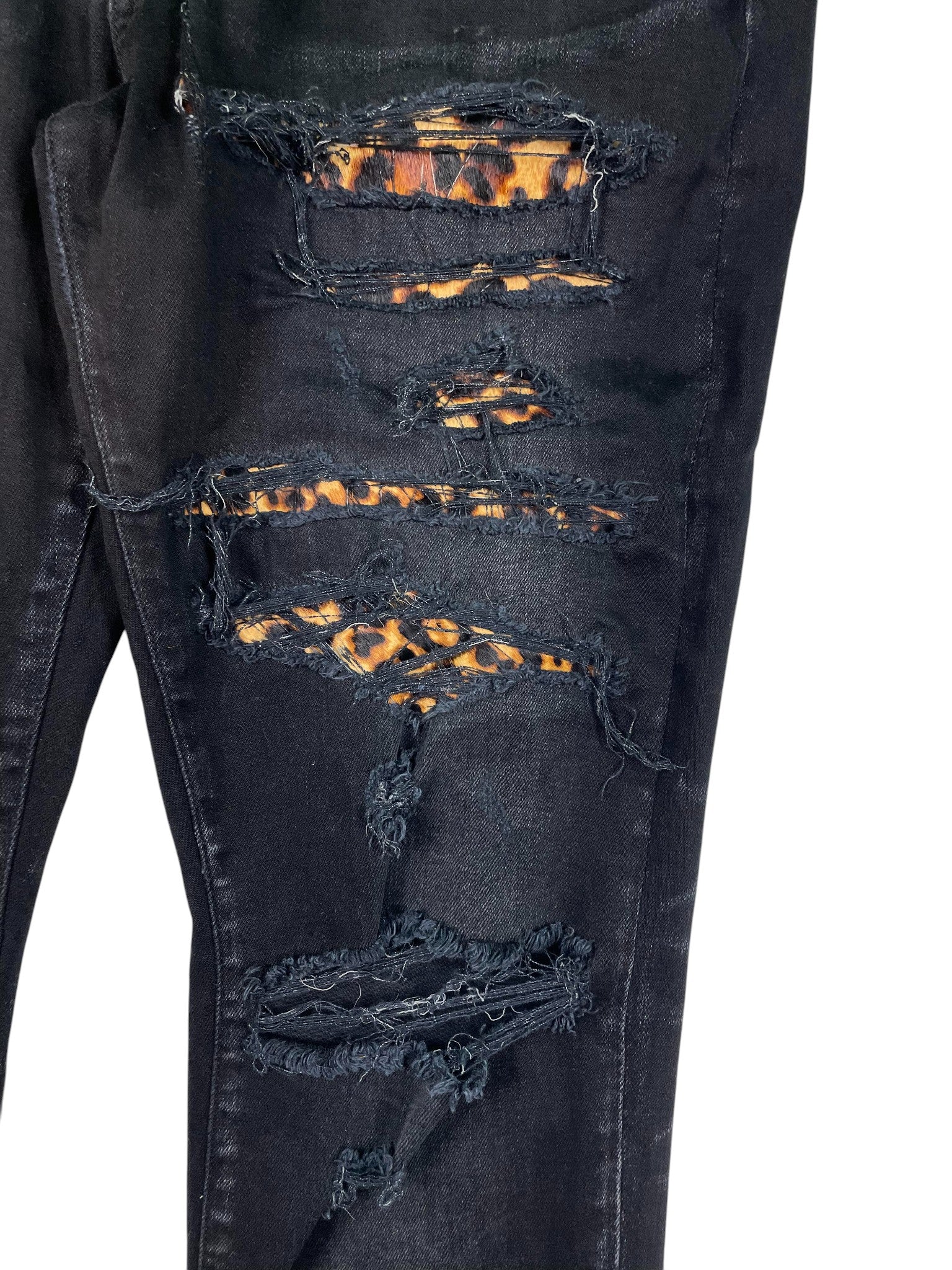 Amiri Thrasher Cheetah Black Jeans