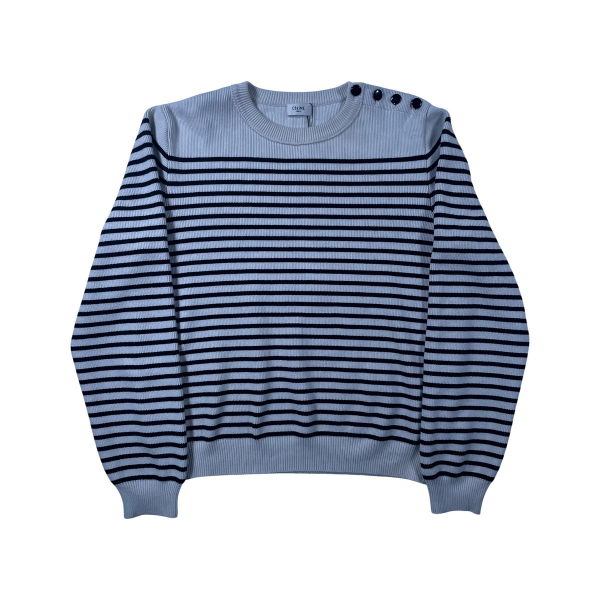 Celine Striped Cream & Black Sweater