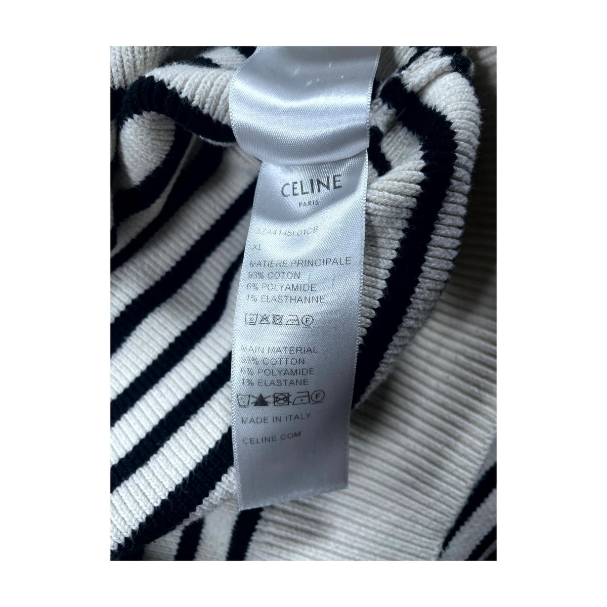 Celine Striped Cream & Black Sweater