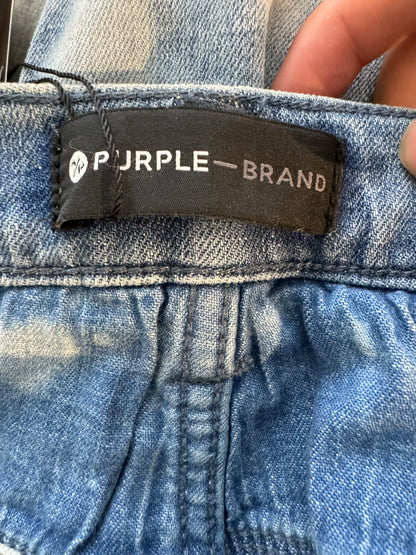 Purple Jeans Bleach Wash Distressed Used 36